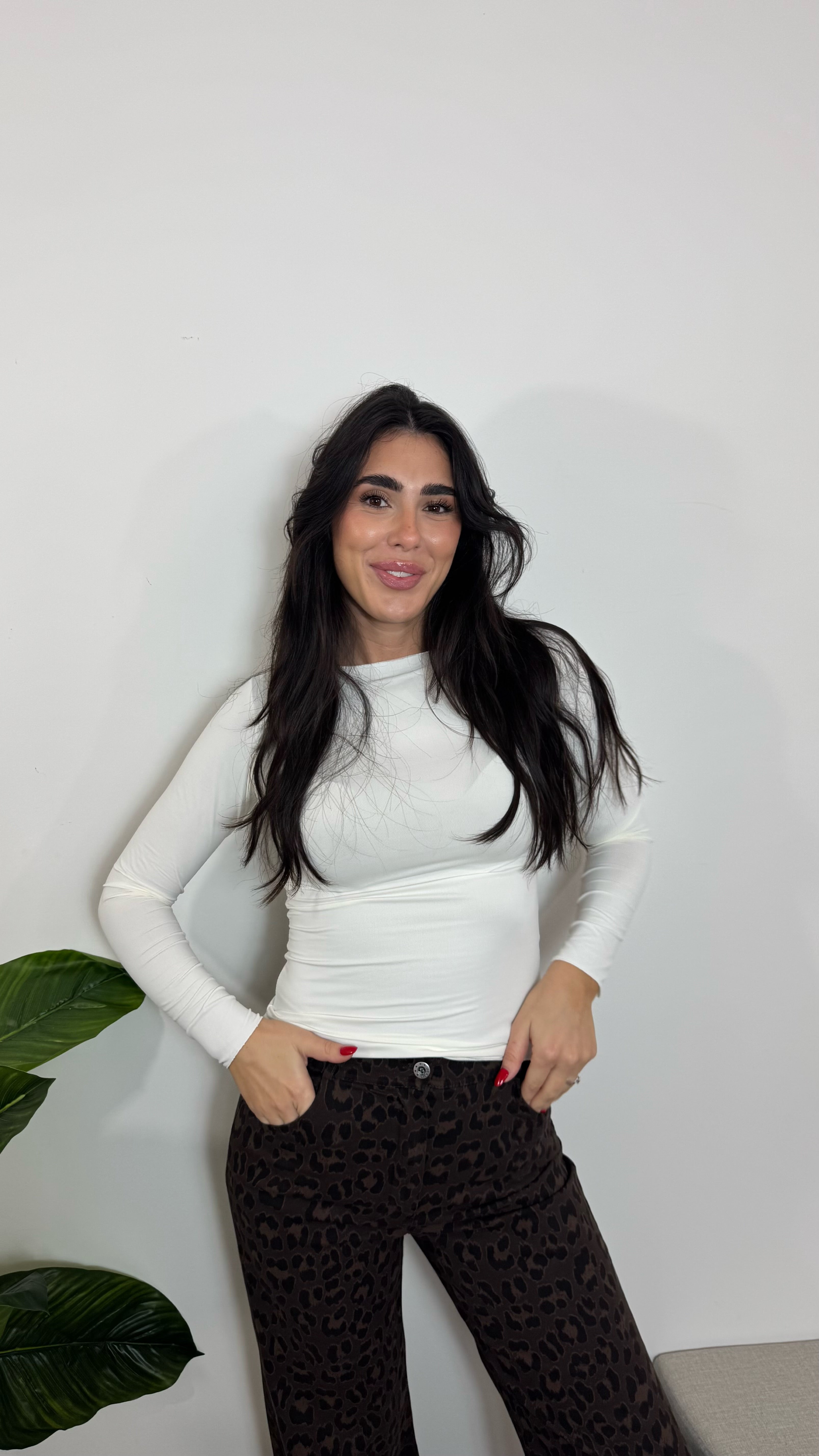 Maglia Basic Lycra Girocollo Bianca