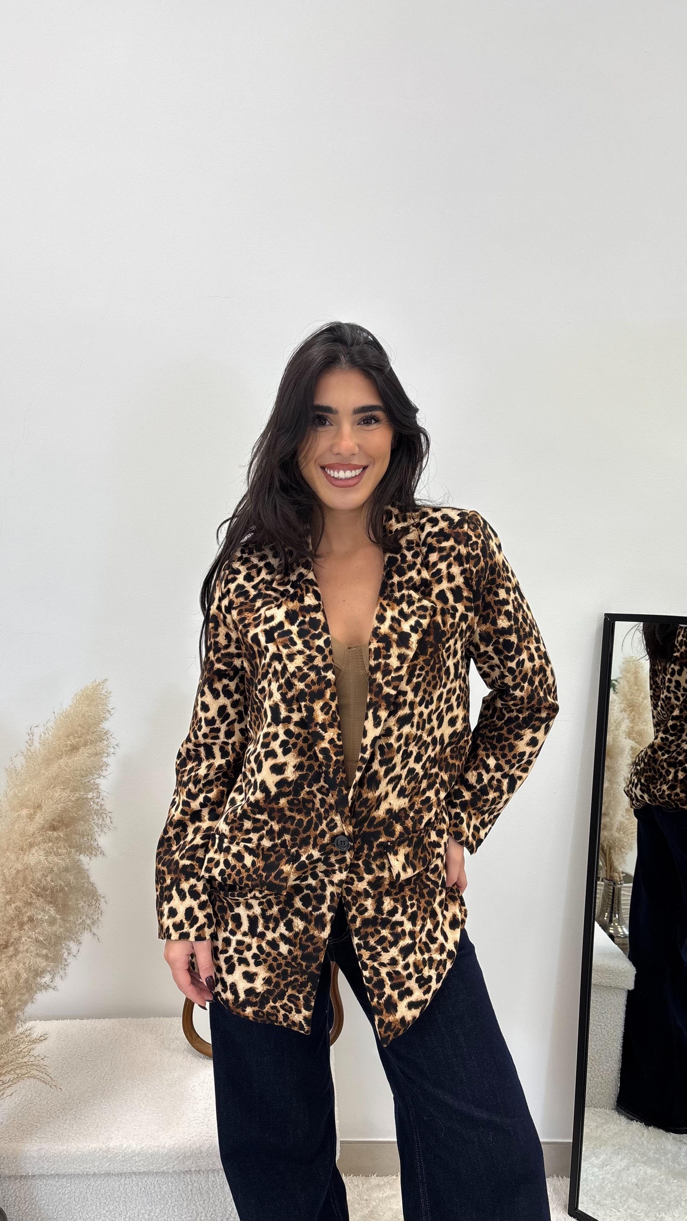 Giacca Over Animalier