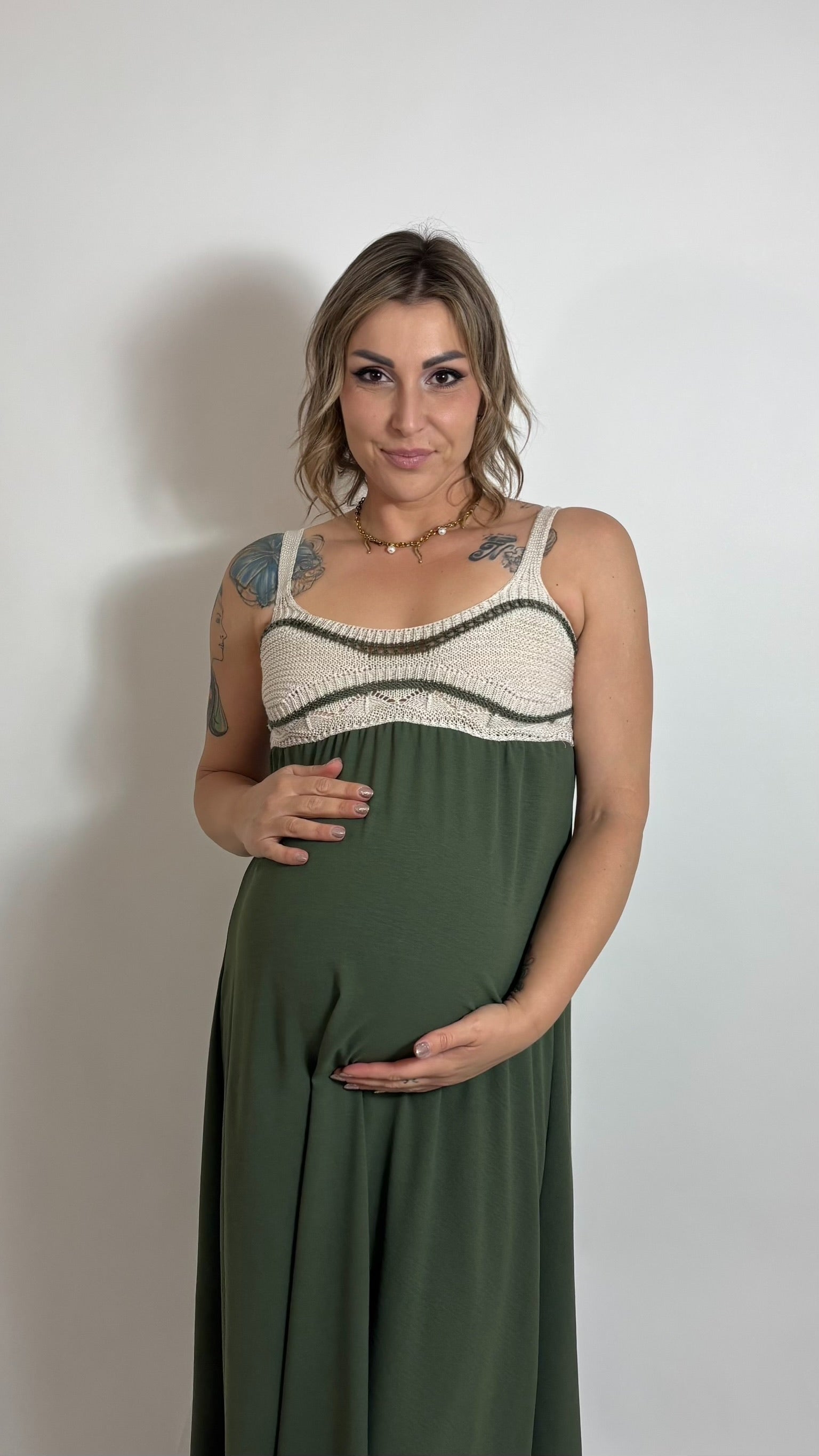 Maxi Dress Crochet Chic Verde Utility