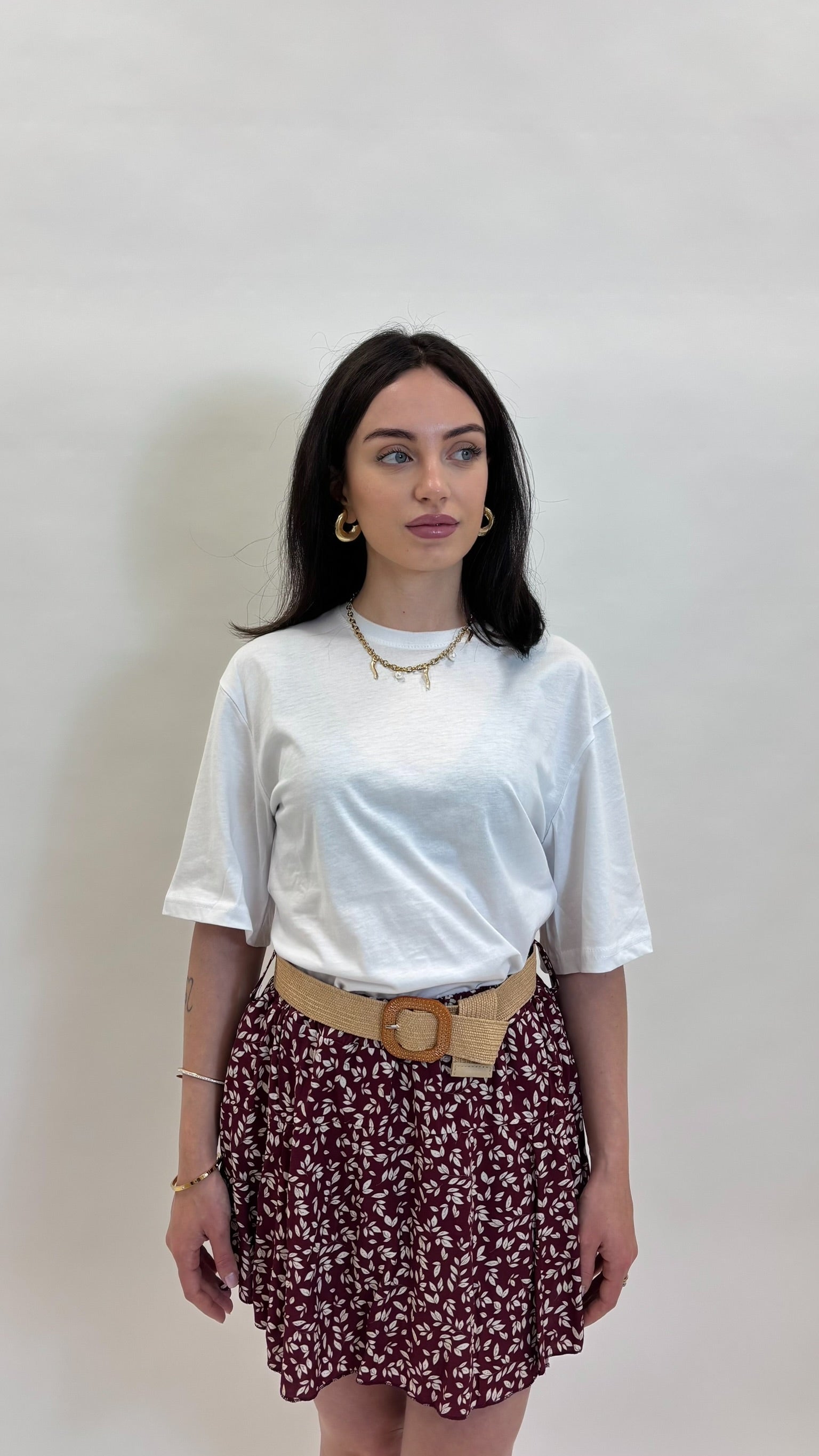 Skort Bloom con Cintura Rosso India