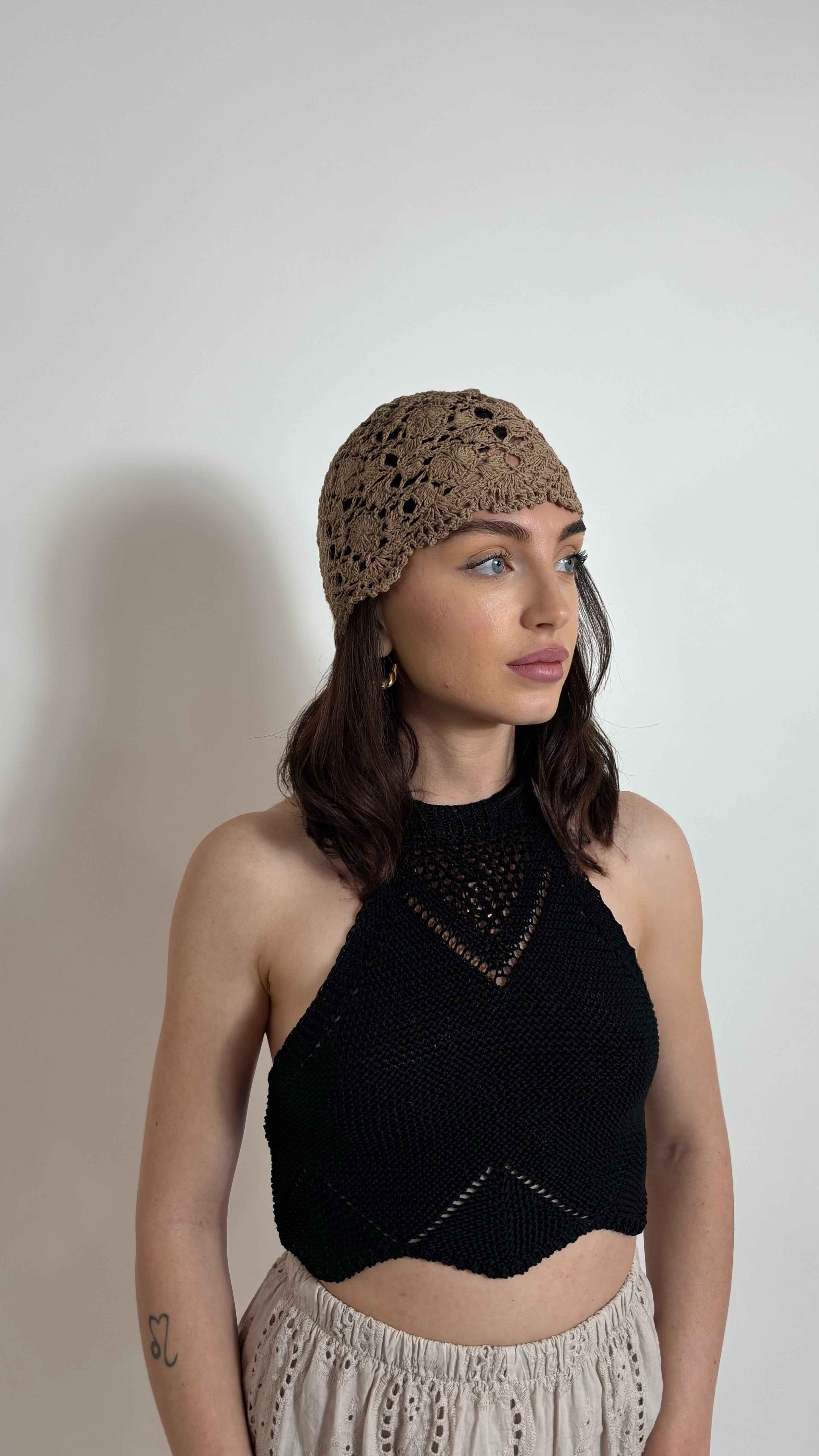 Top Crochet Panarea Nero