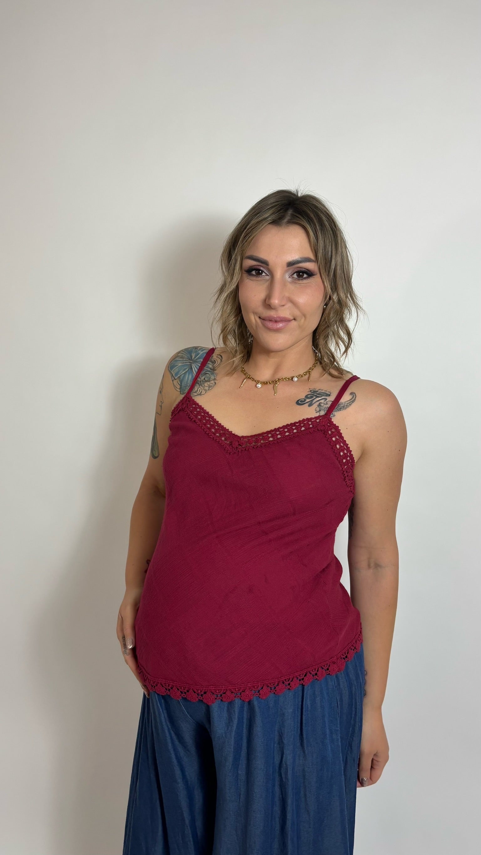 Top Crochet Rosso India