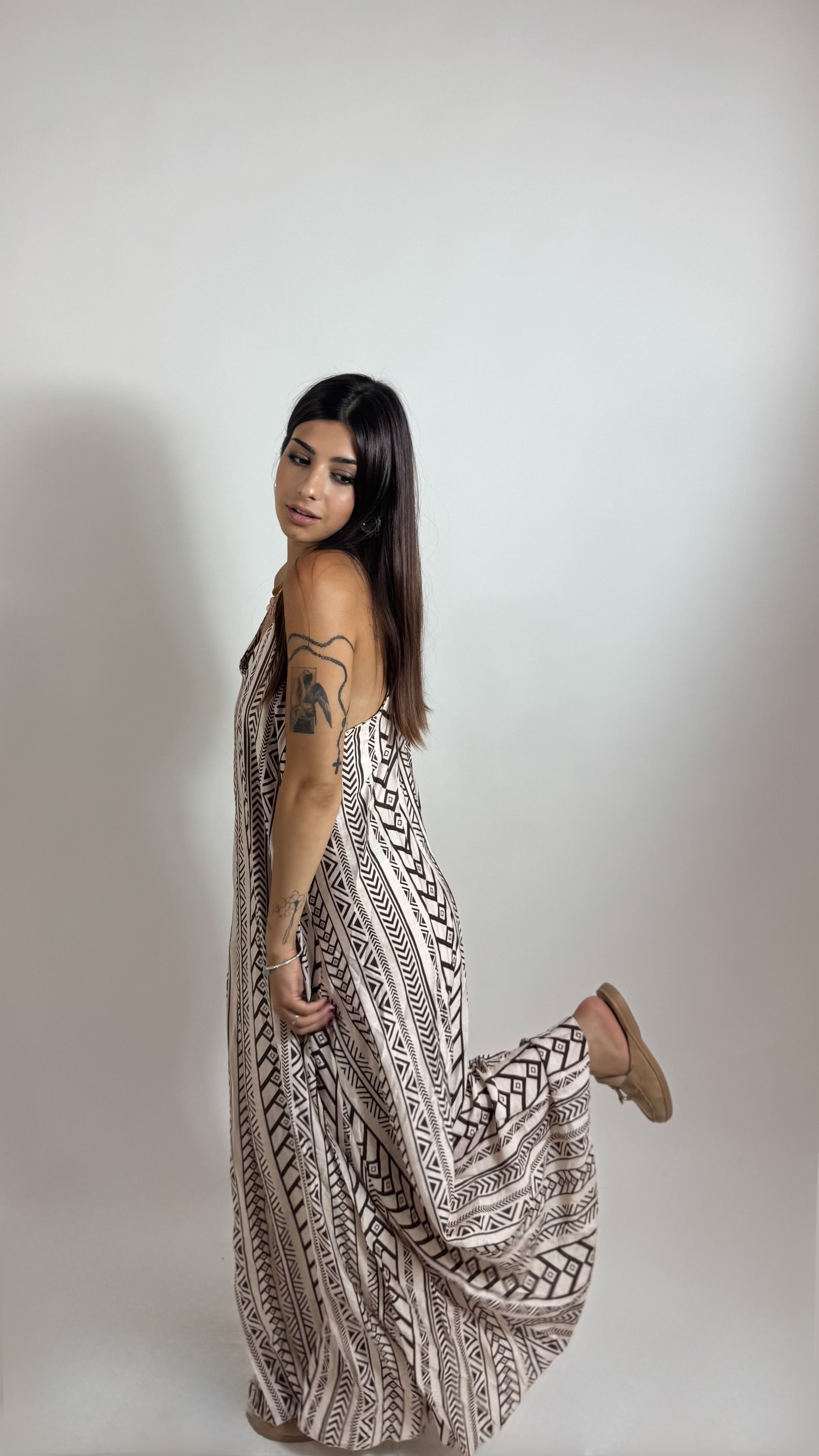 Maxi Dress Tribal Burro/Choco