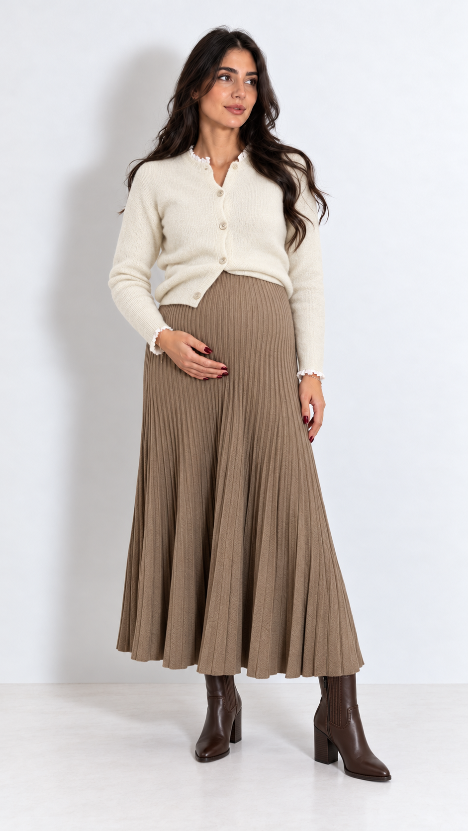 Longuette Maglina Plissé Camel