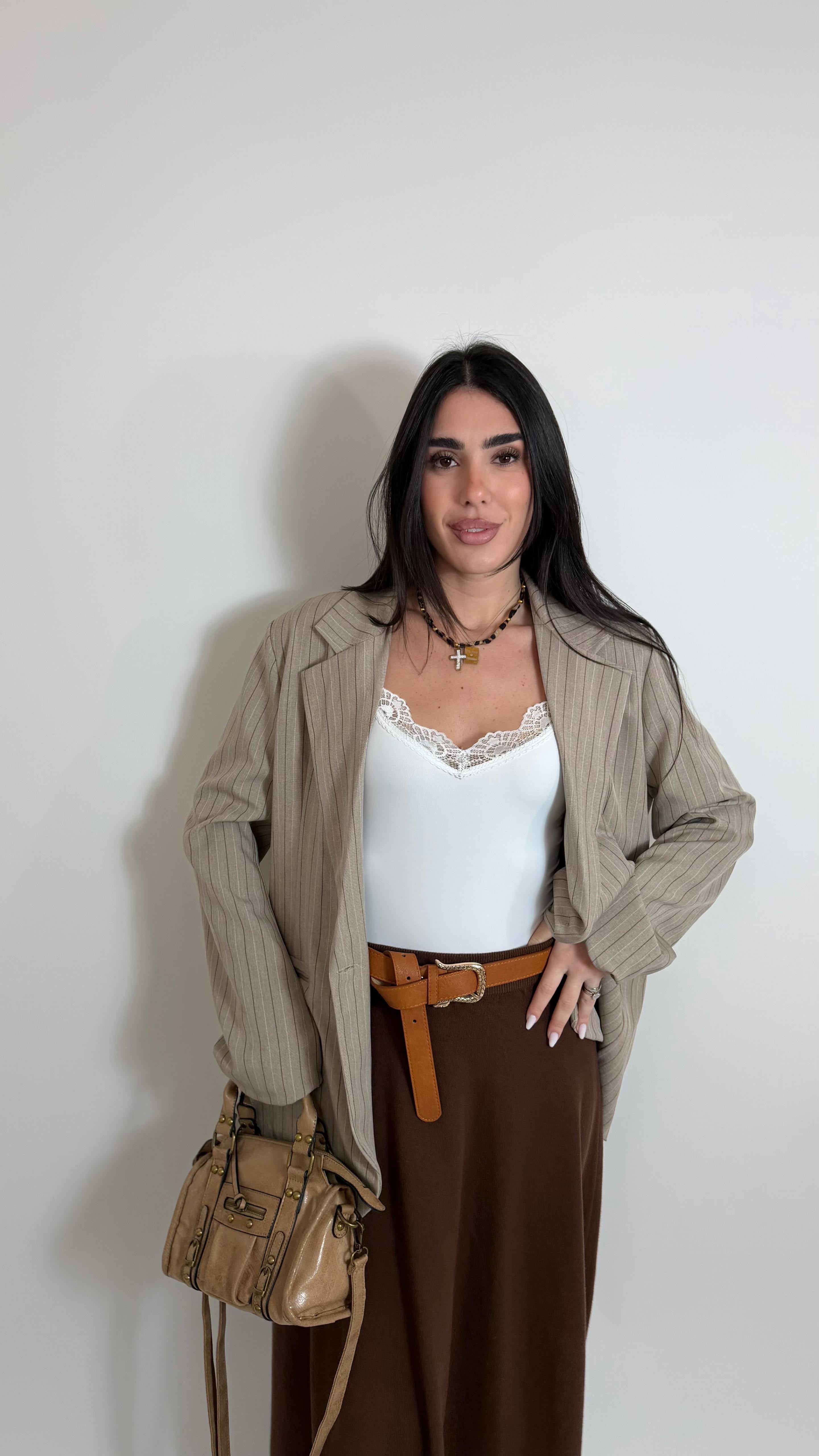 Body Lycra Inserto Pizzo Bianco