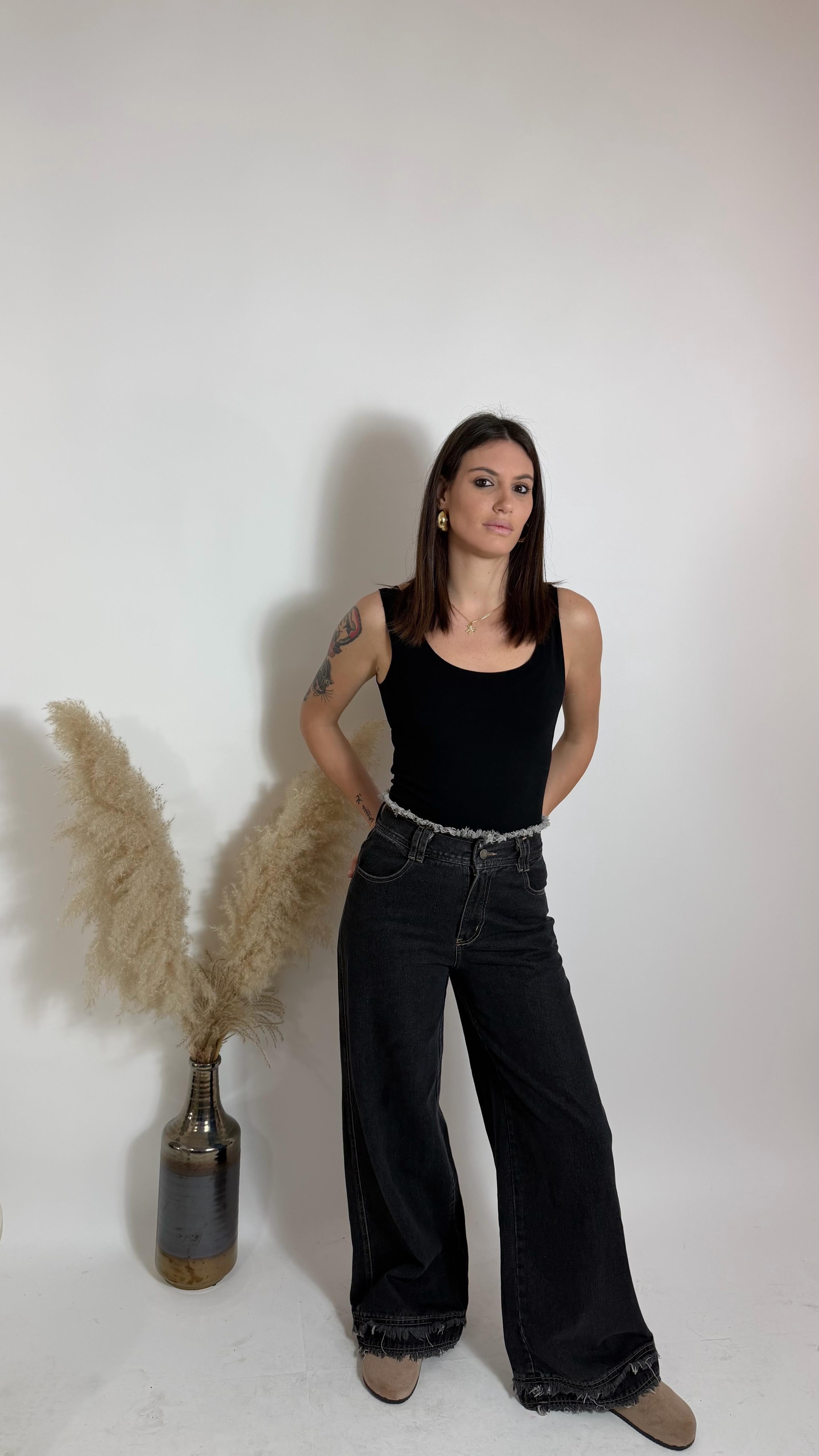 Canotta  Basic Cucitura Laser Nera