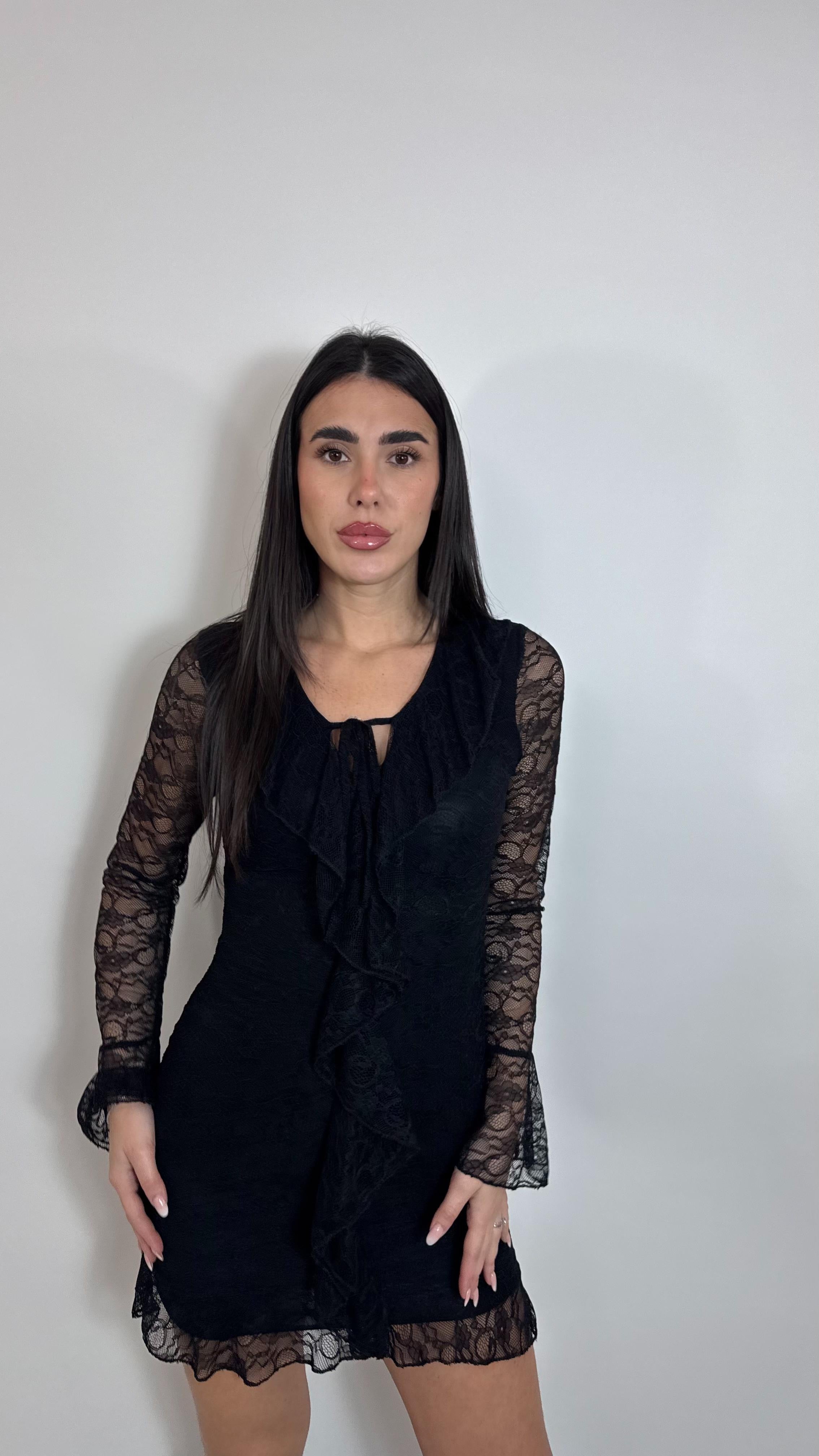 🥂Minidress Lace Romance Nero