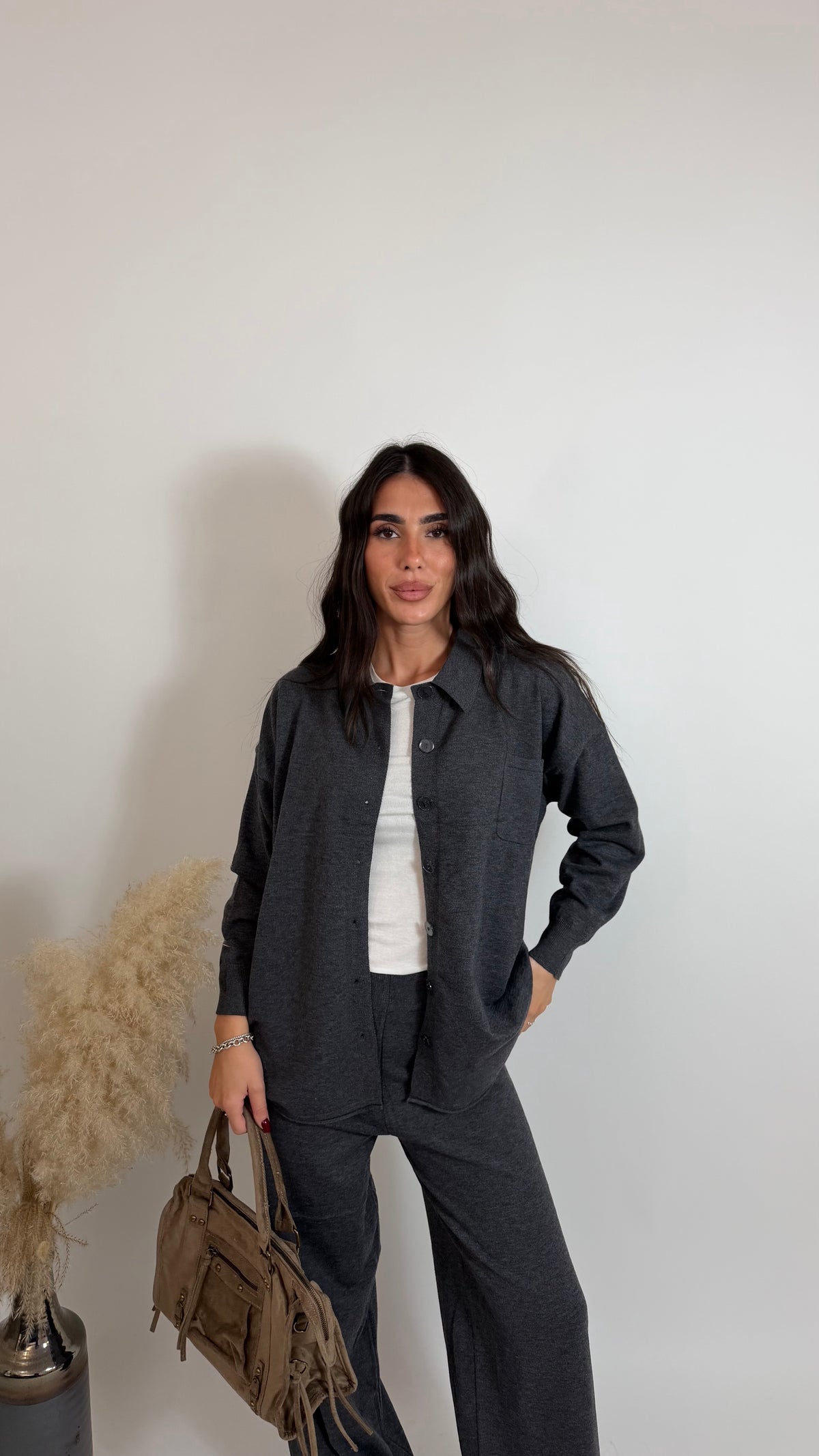 Polo Cordset Grigio Piombo