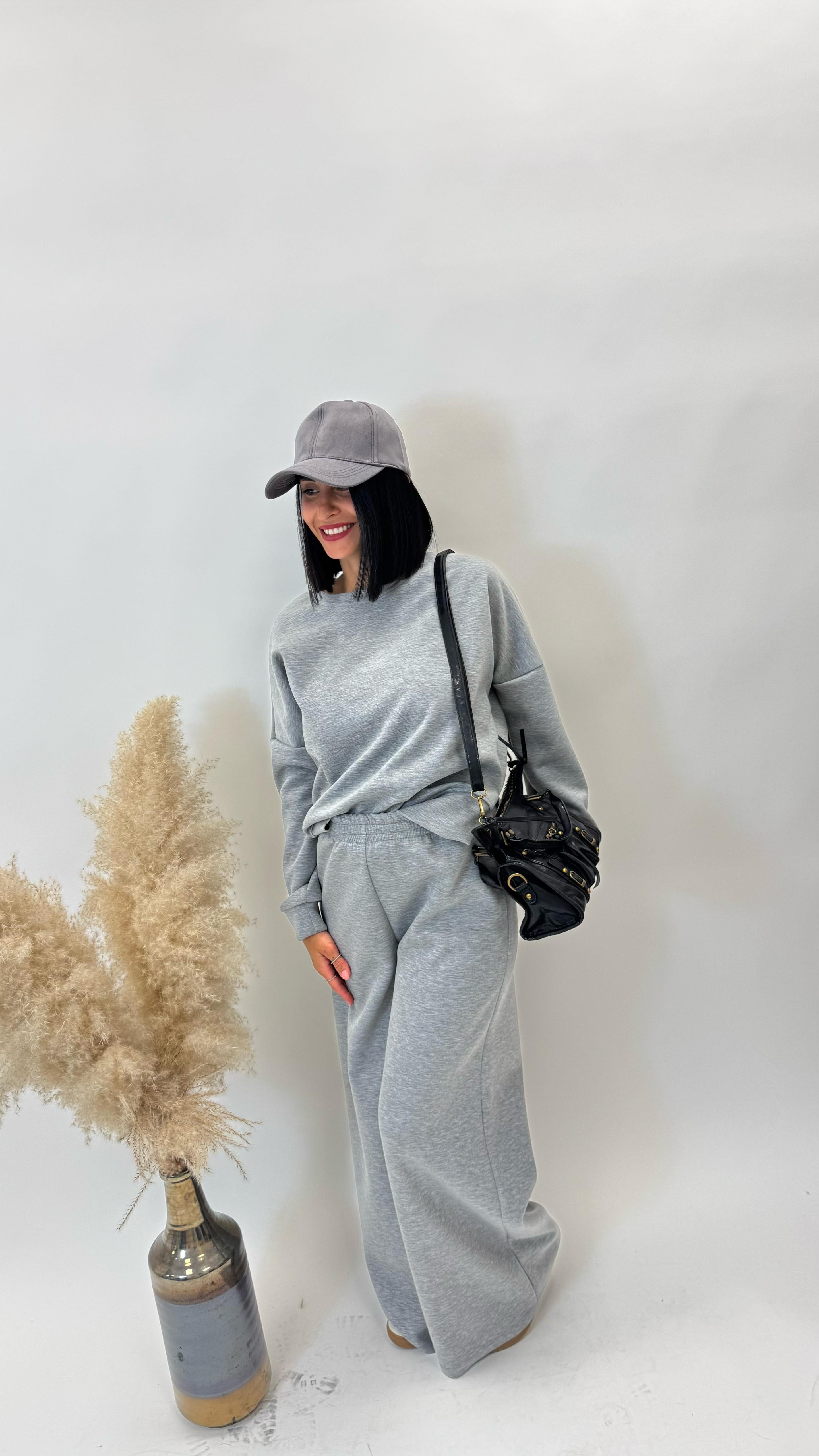 Panta Tuta Flare Grigio Perla