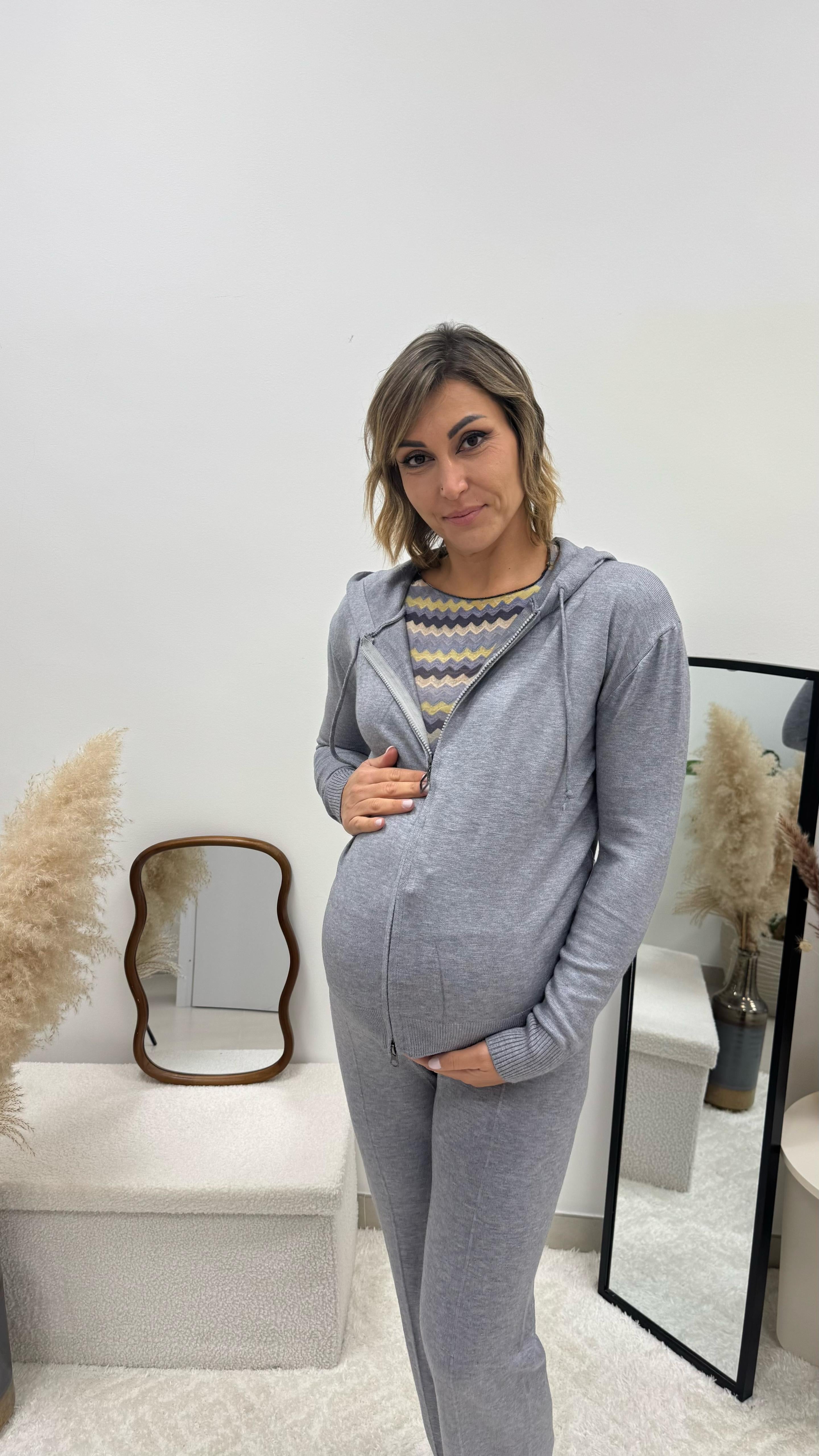 Maglia Cashmere Stampa ZigZag Celeste🩵