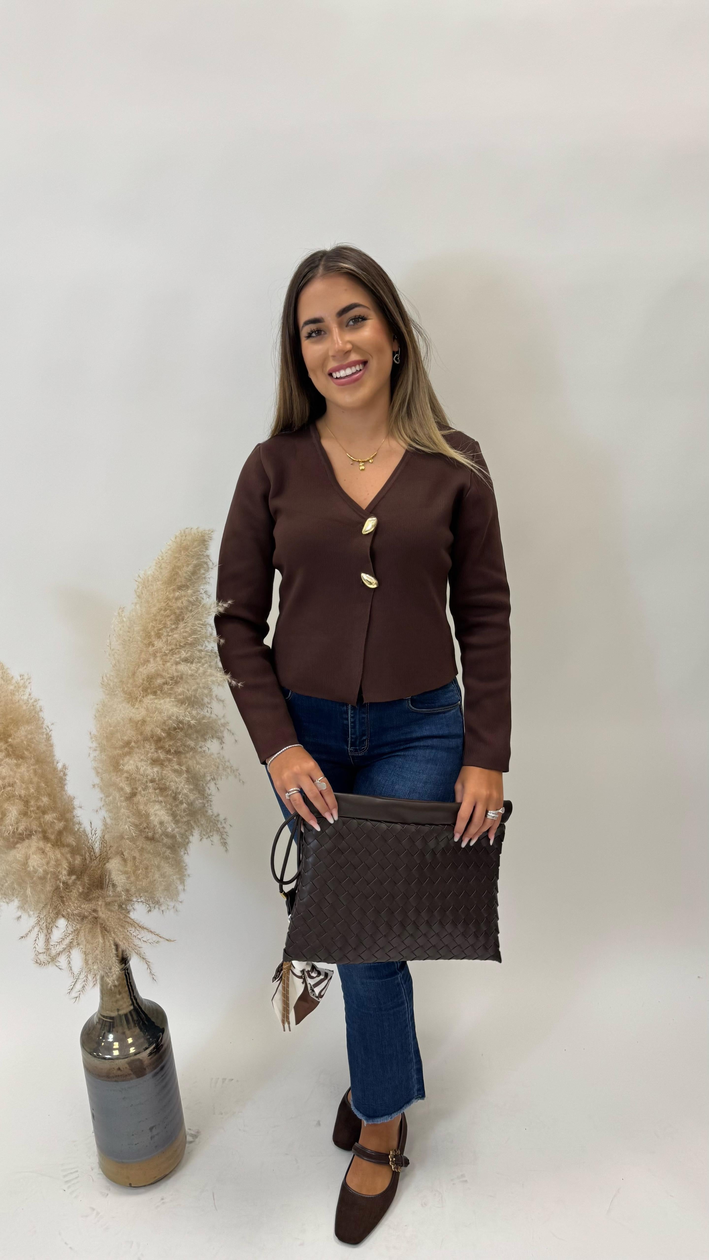Pull Bottoni Bottega Choco