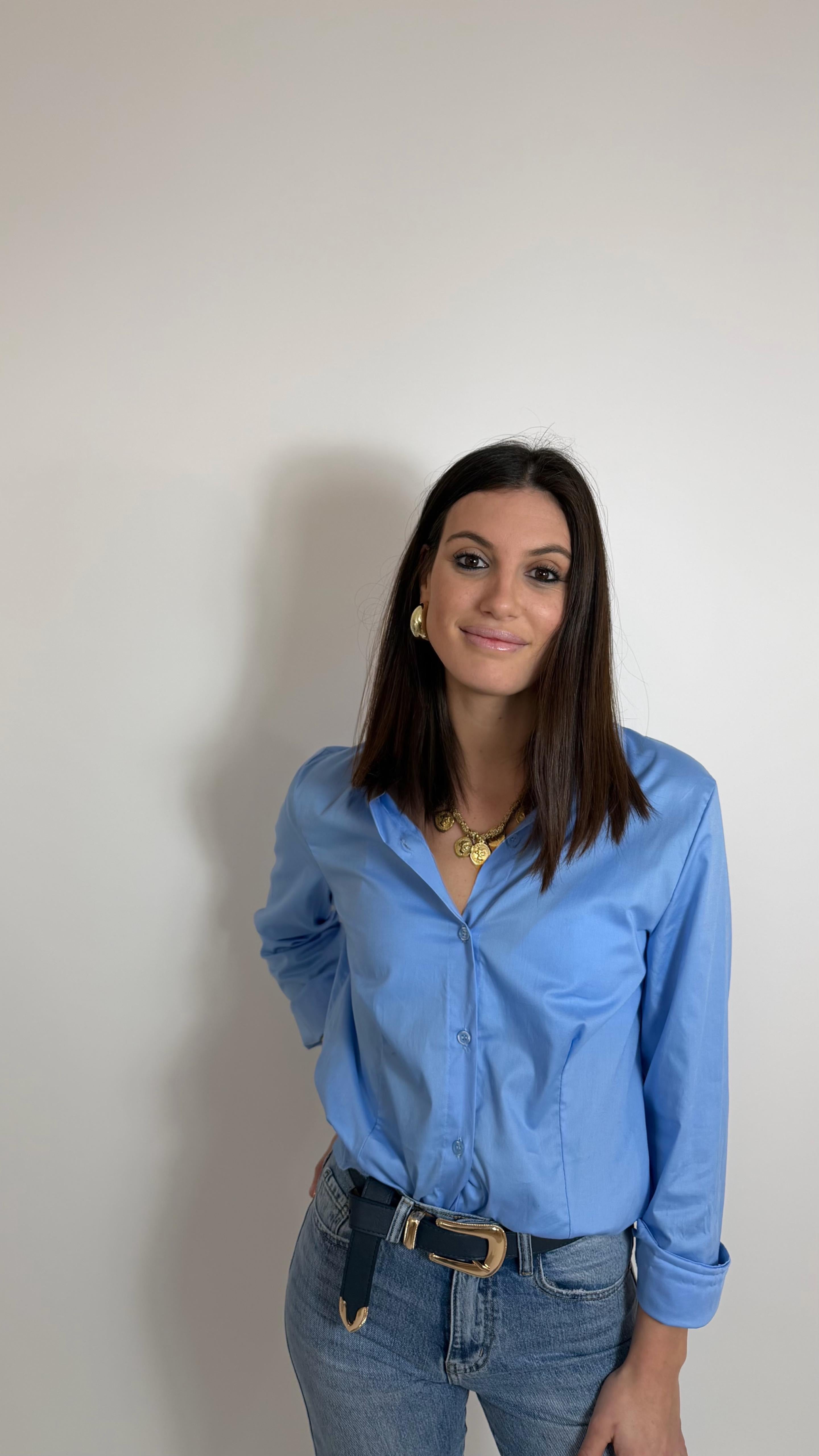 Cinta Blu Notte Fibbia Oro