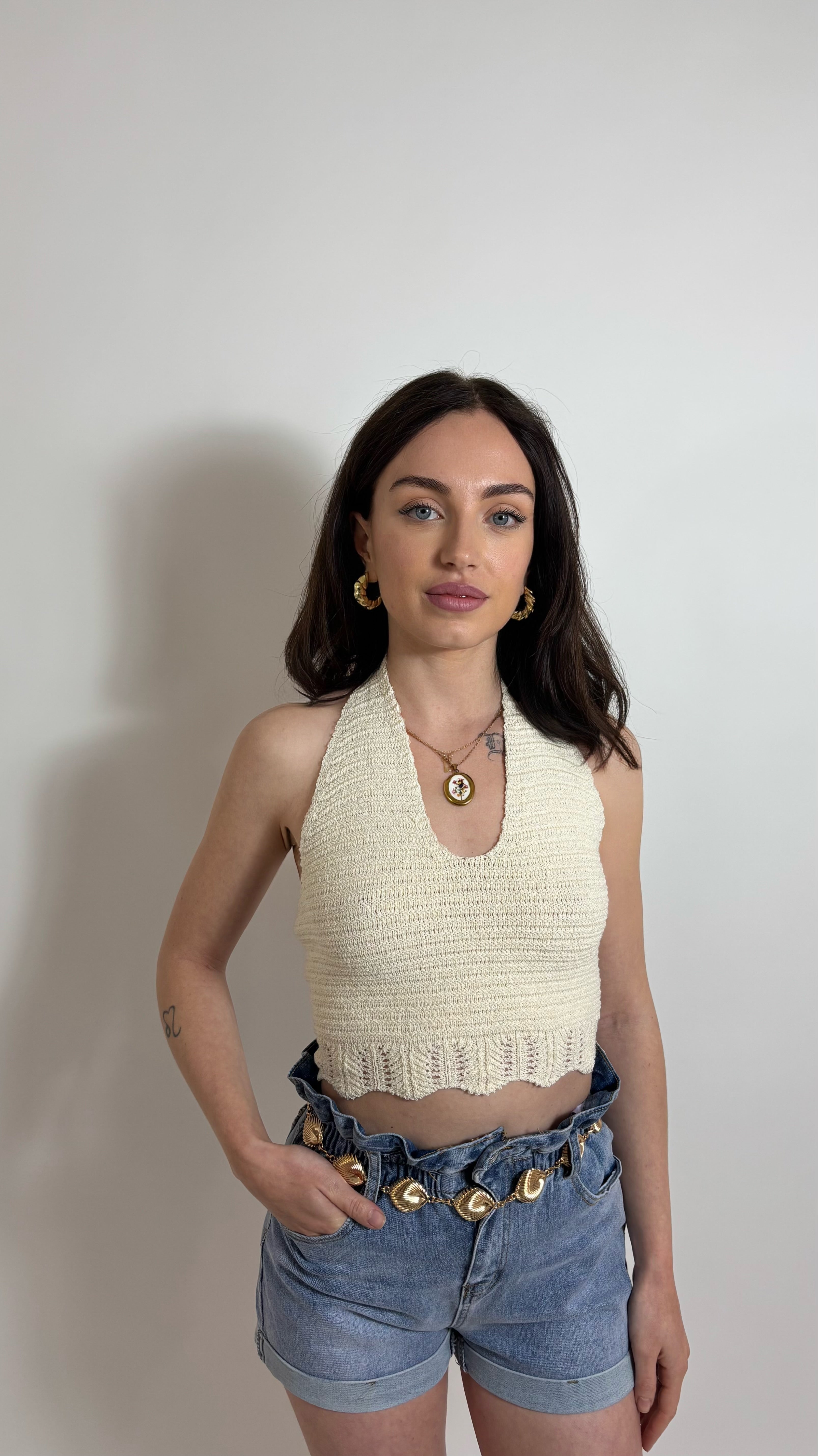 Top Crochet Positano Burro