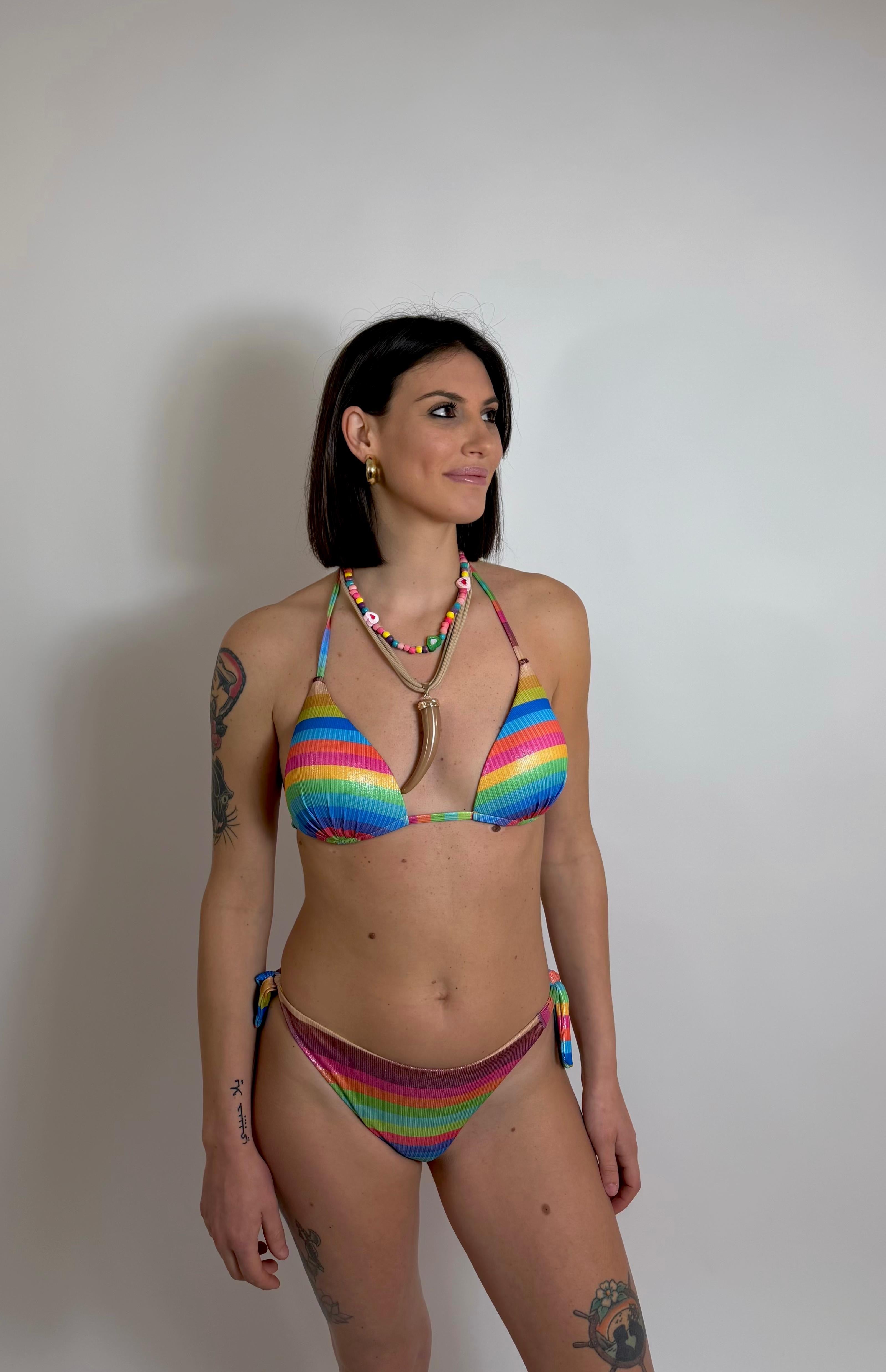 Bikini Glitter Stripe Yellow