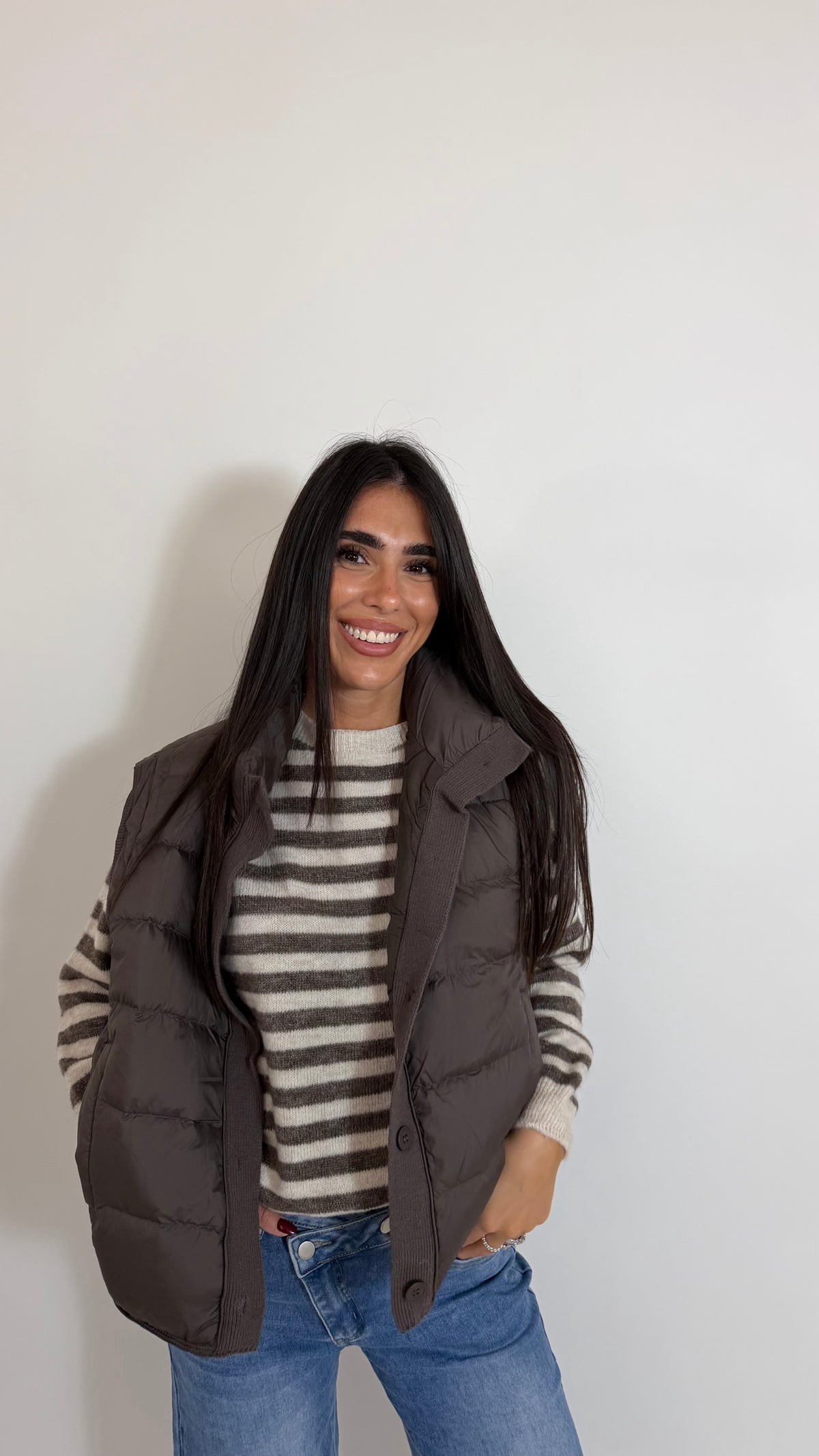 Pull Stripe Burro/Tortora