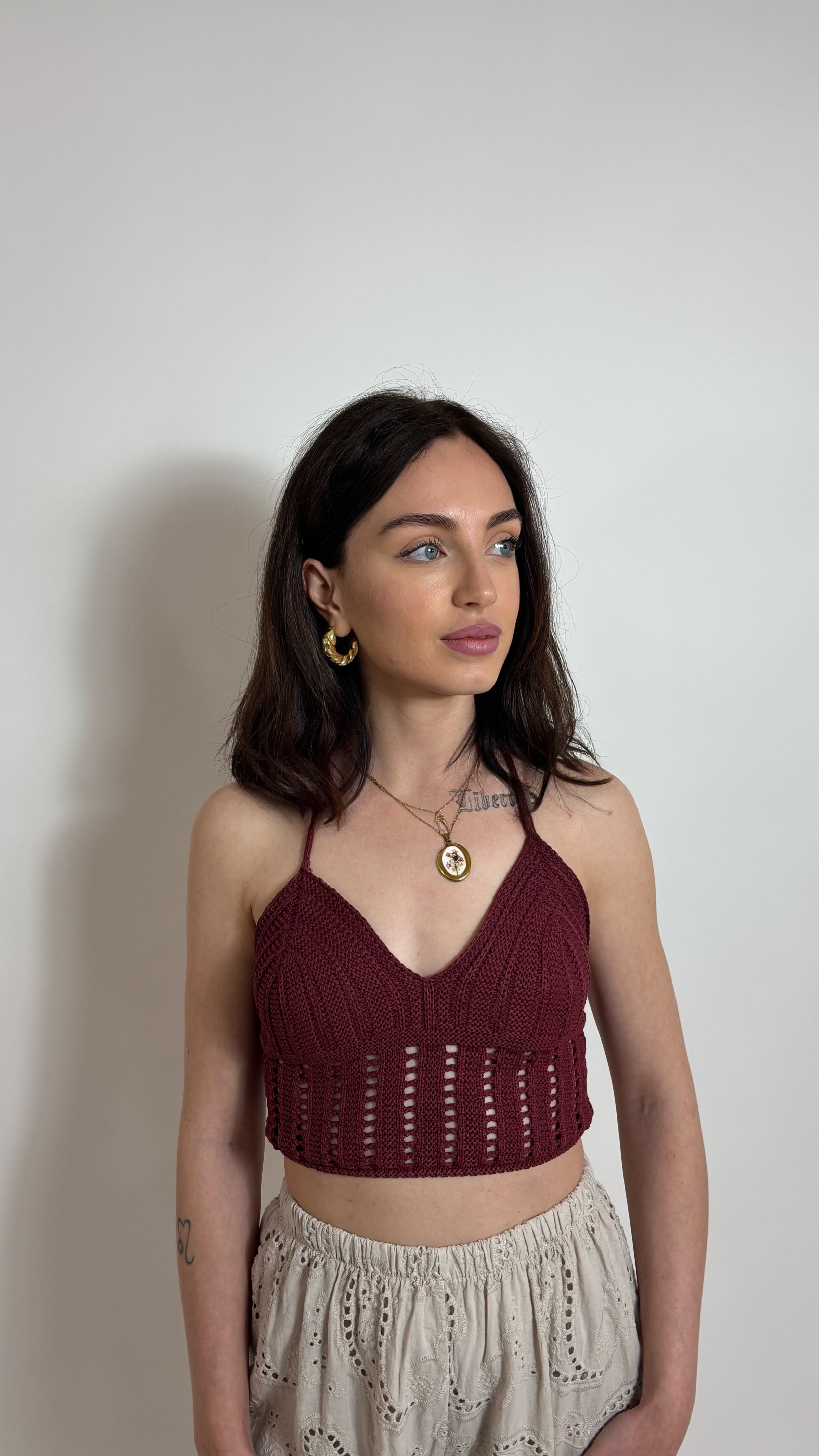 Top Crochet Amalfi Bordeaux