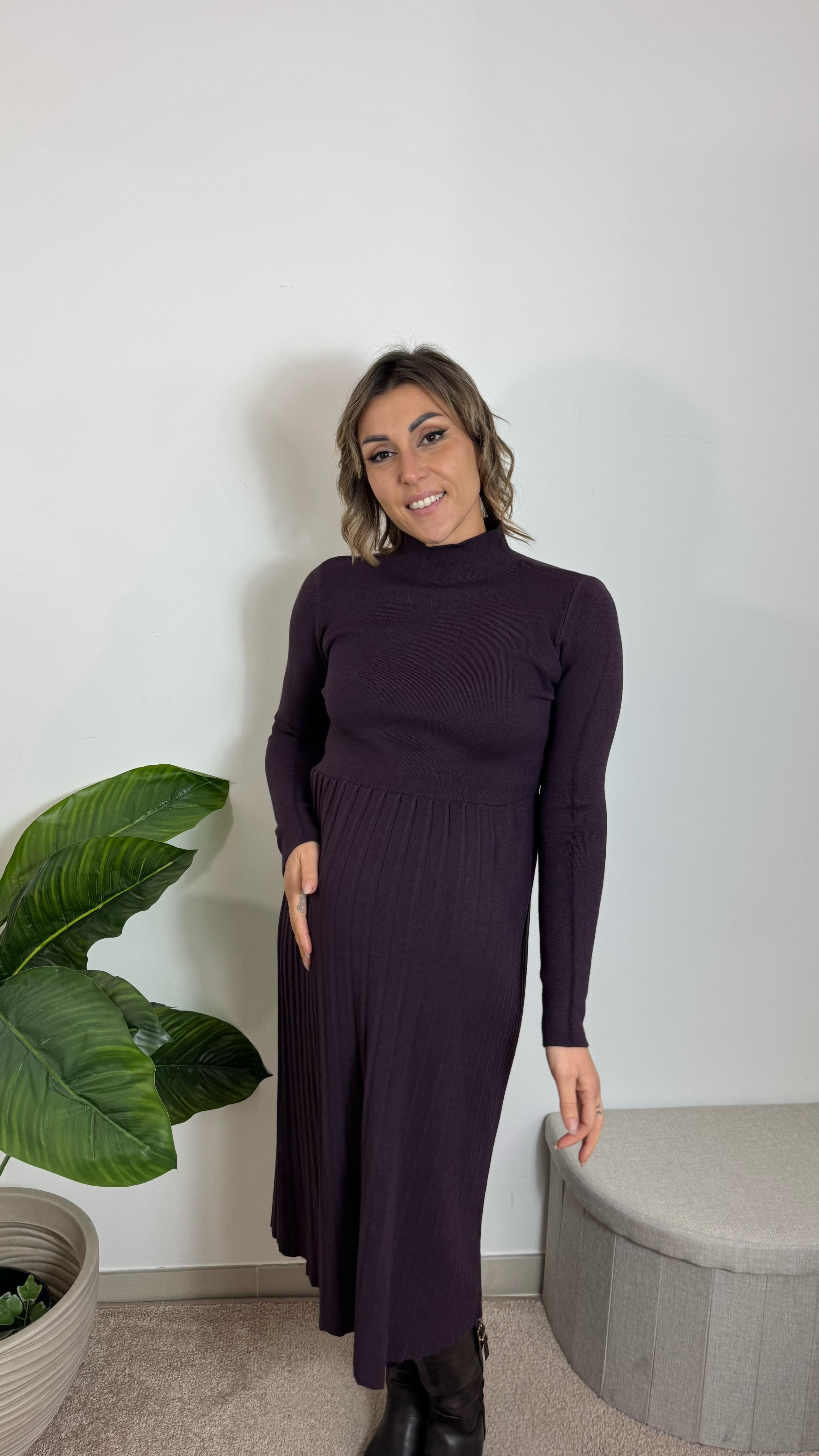 Abito Comfy Plissé Purple