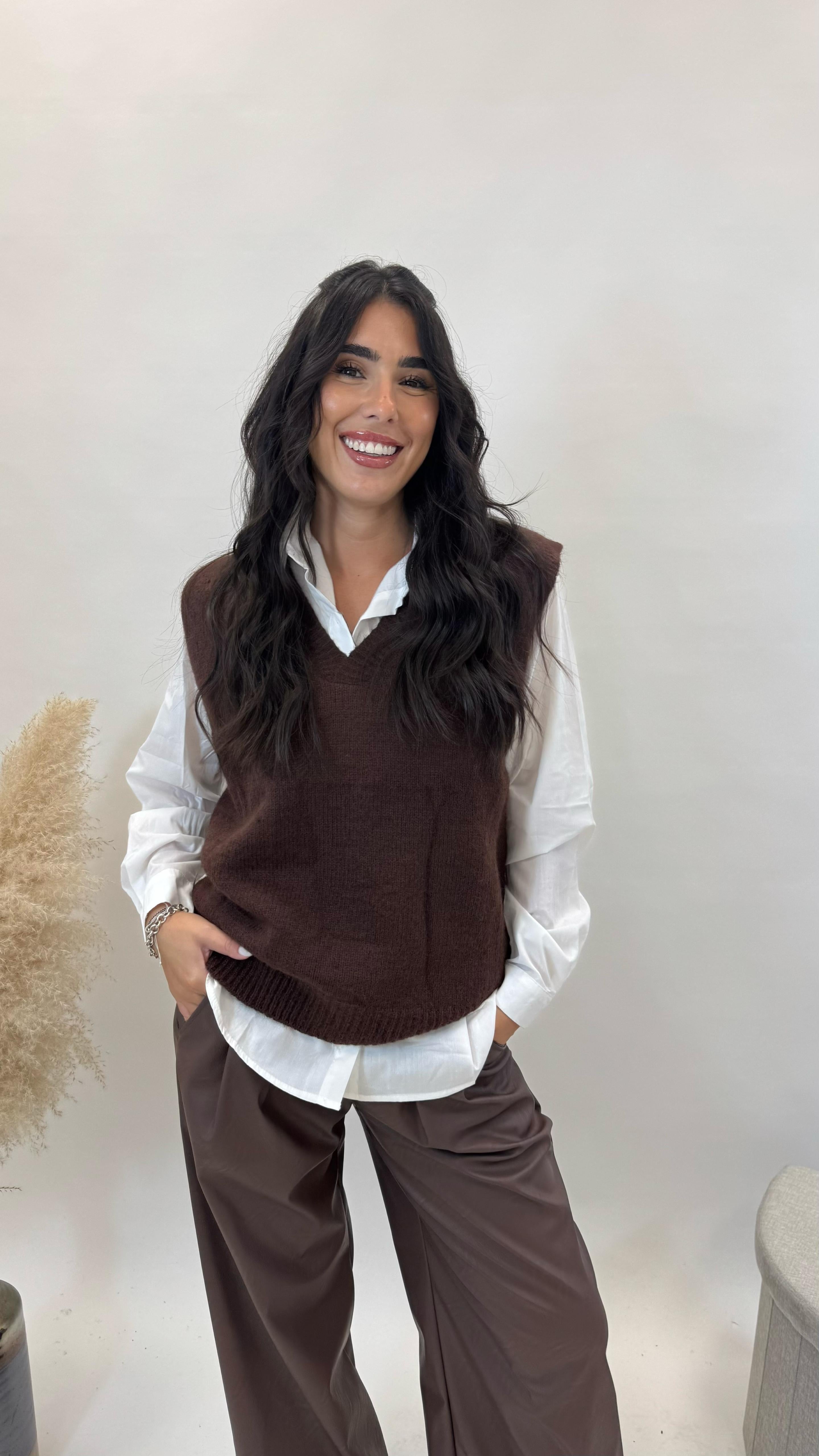 Gilet in Maglia con Camicia
