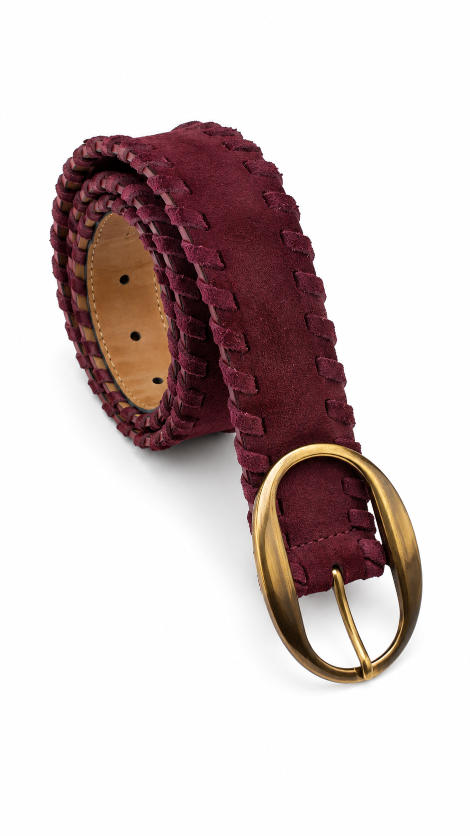 Cintura Suede Oval Burgundy