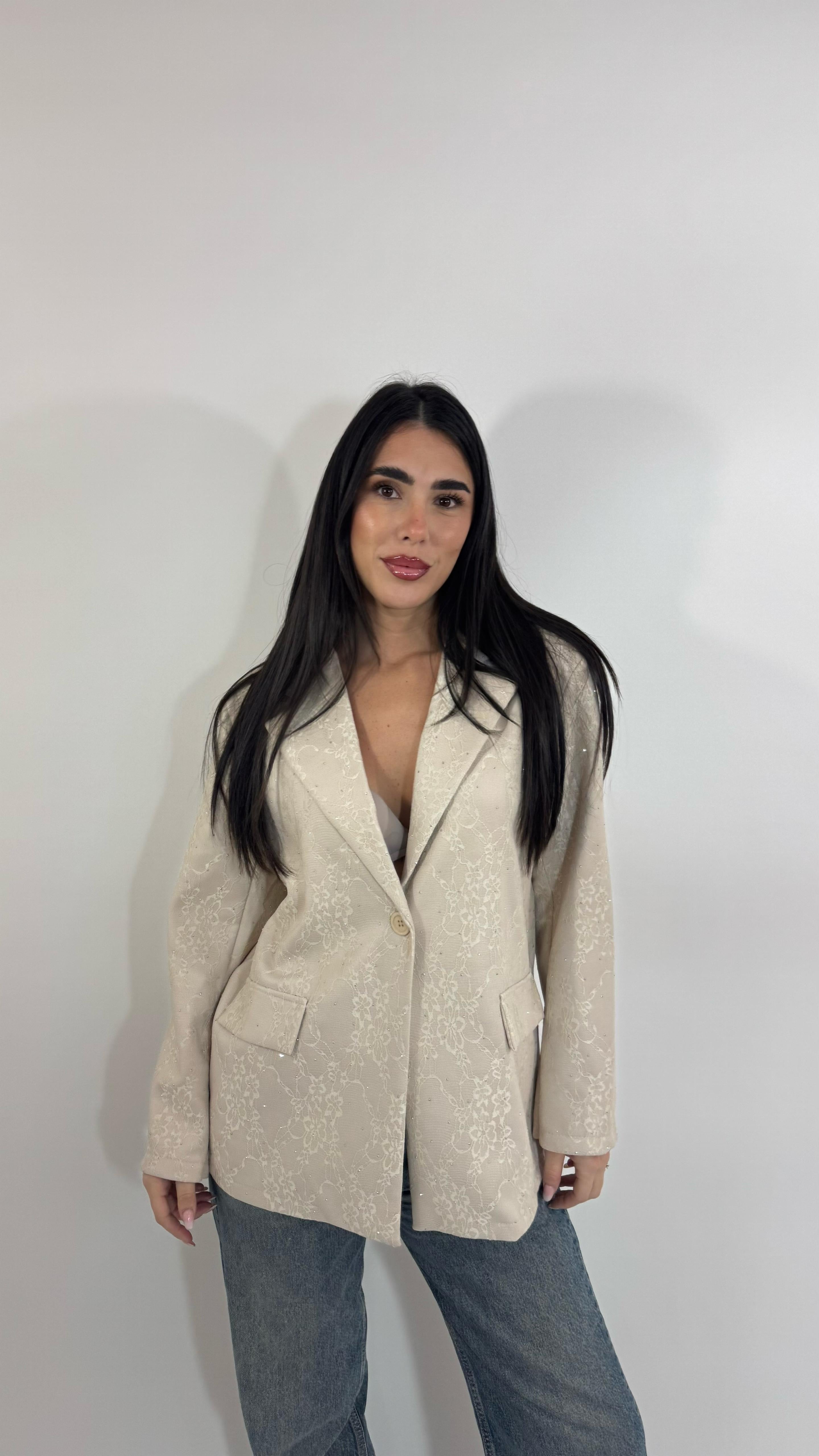 🥂Giacca Lace Sparkling Burro