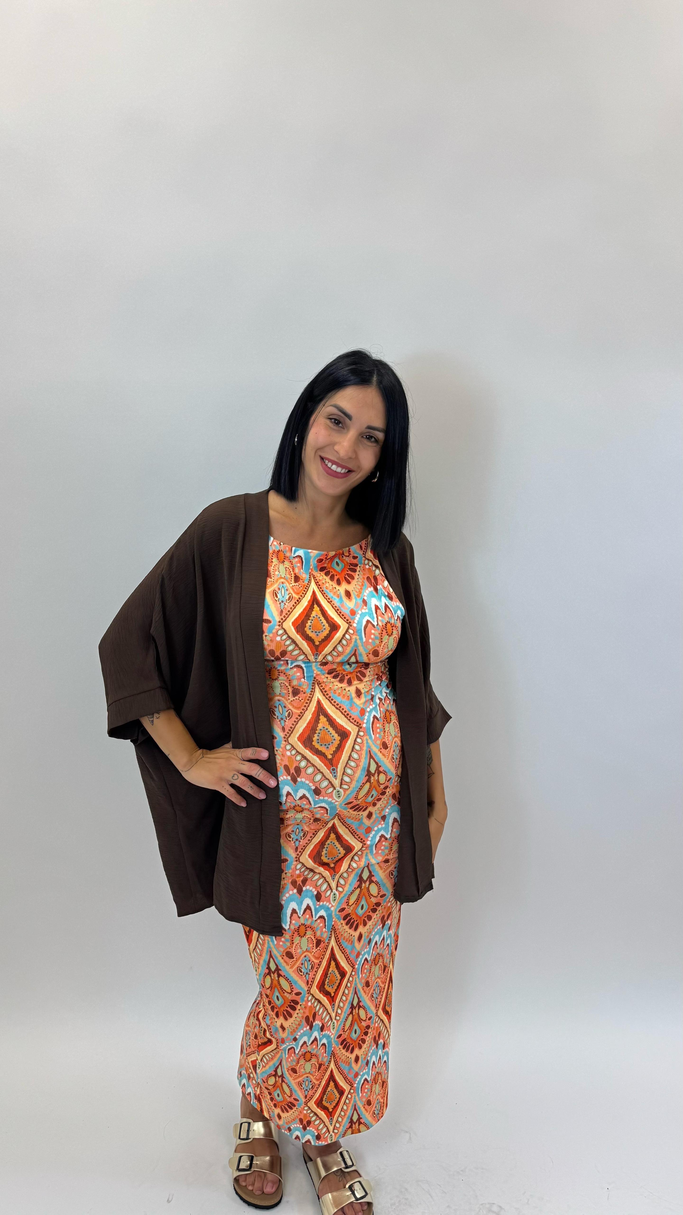 Abito Boho Stampa Orange