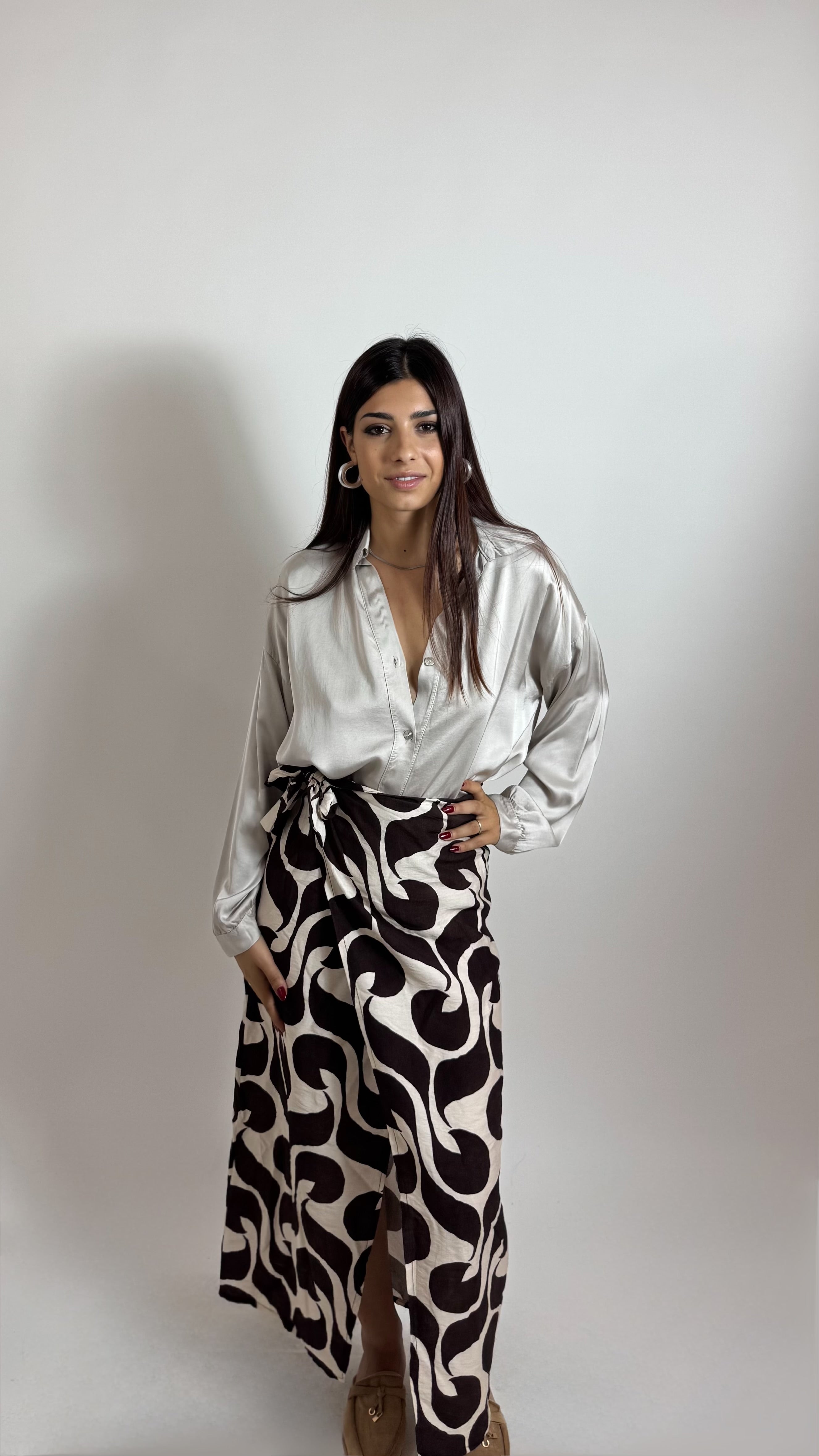Gonna Pareo Midi Aesthetic Black/White