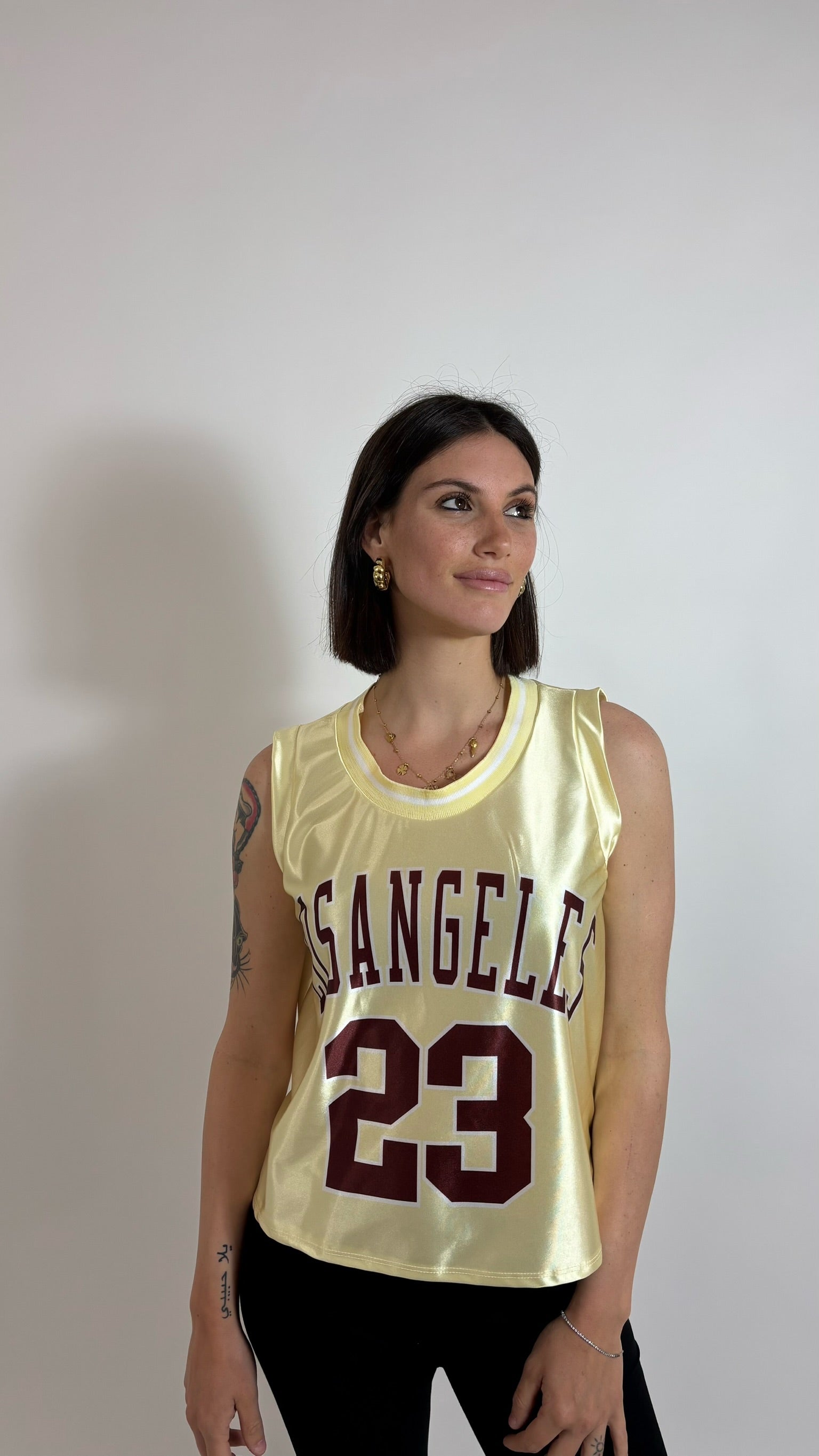 Canotta Basket Lace Light Yellow