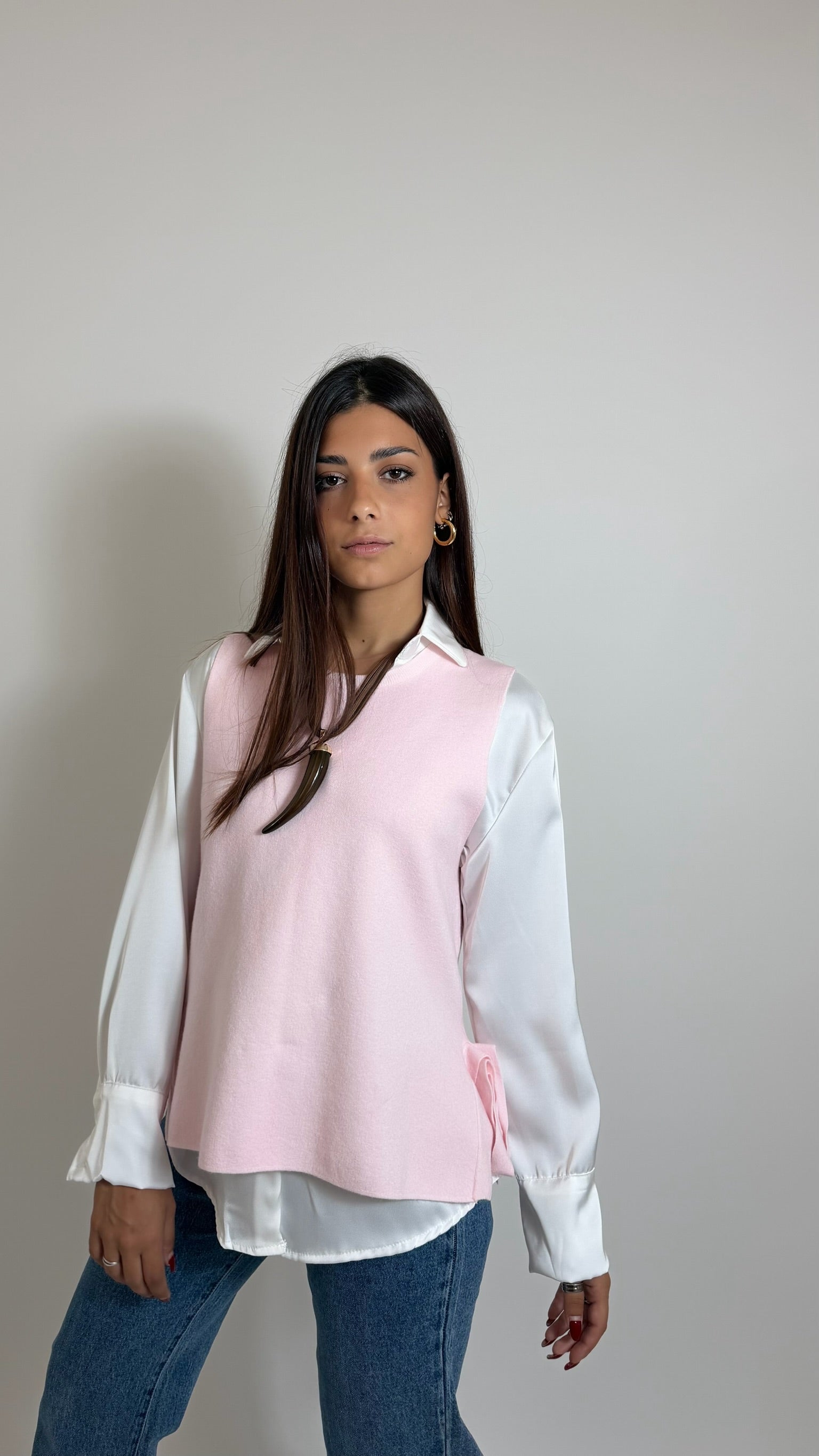 Gilet Side Bow Pink
