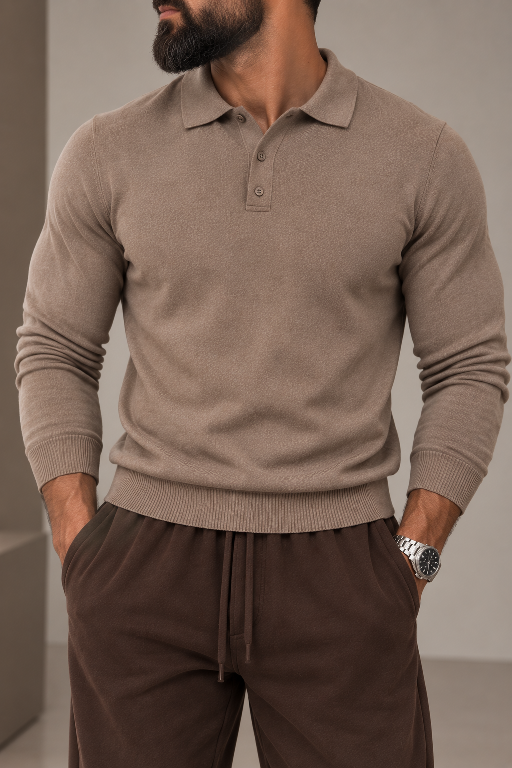 Polo Uomo Soft Knit Tortora