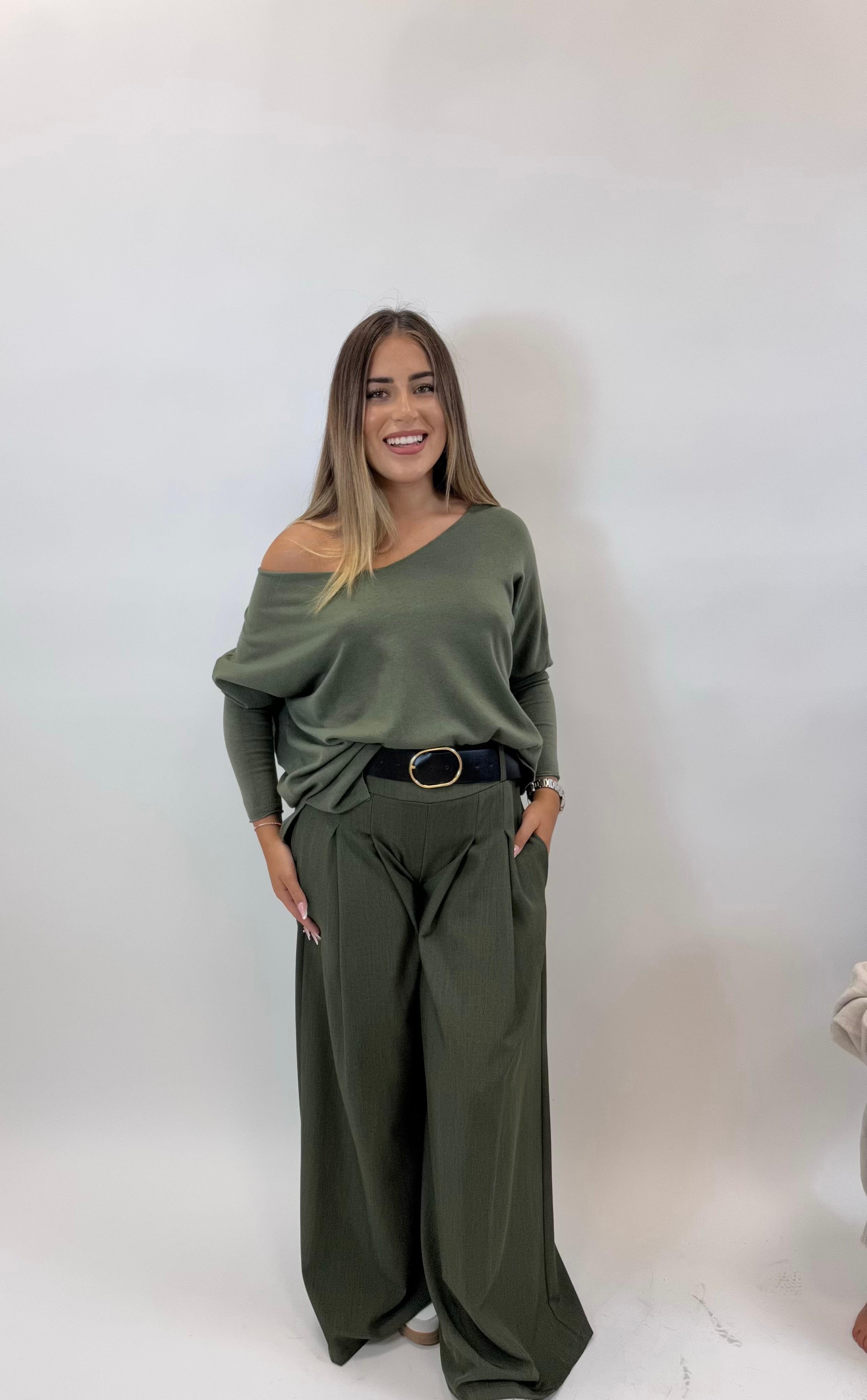 Pantalone Full Lenght Verde Utility