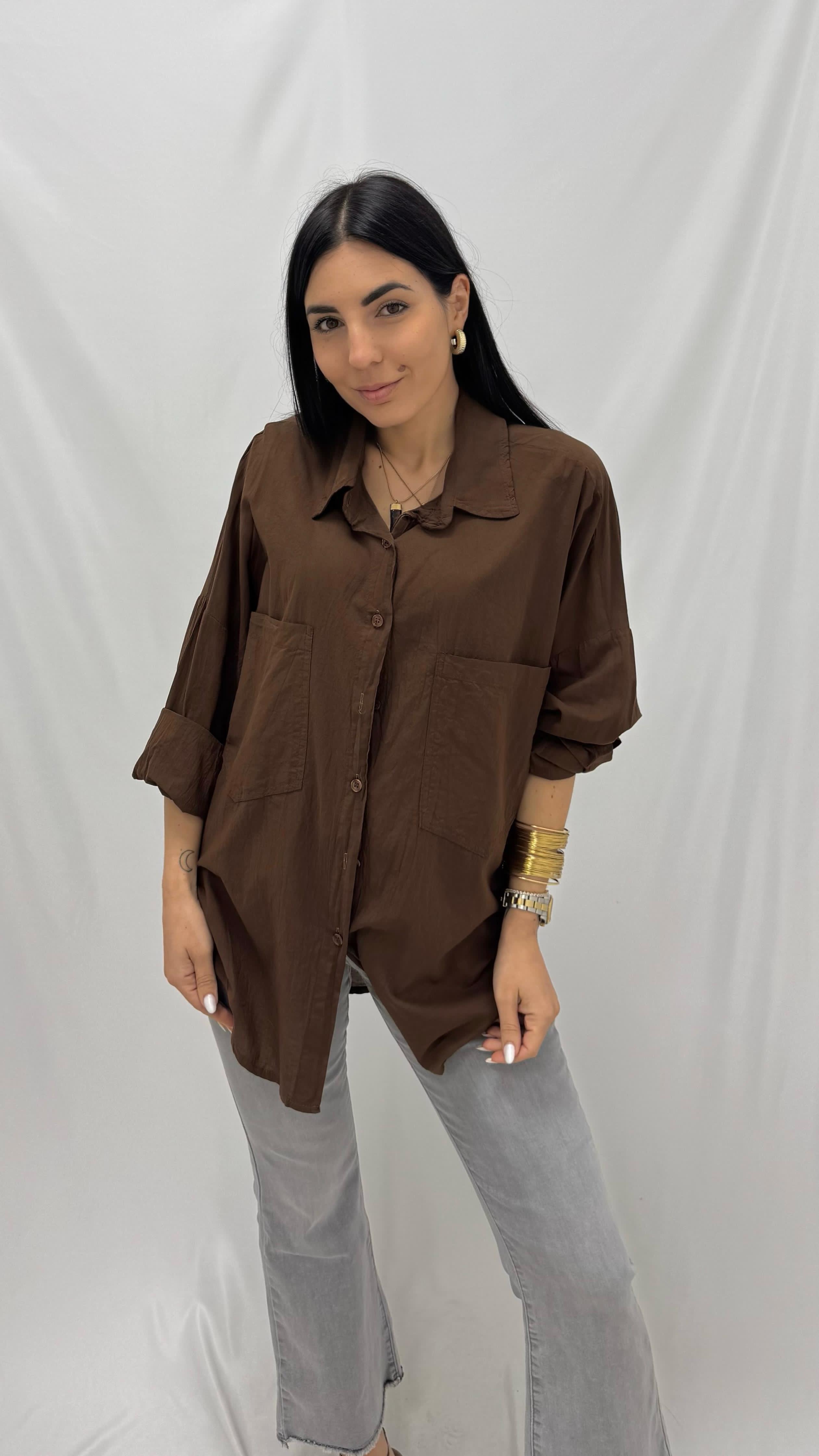 Camicia 100% cotone Choco