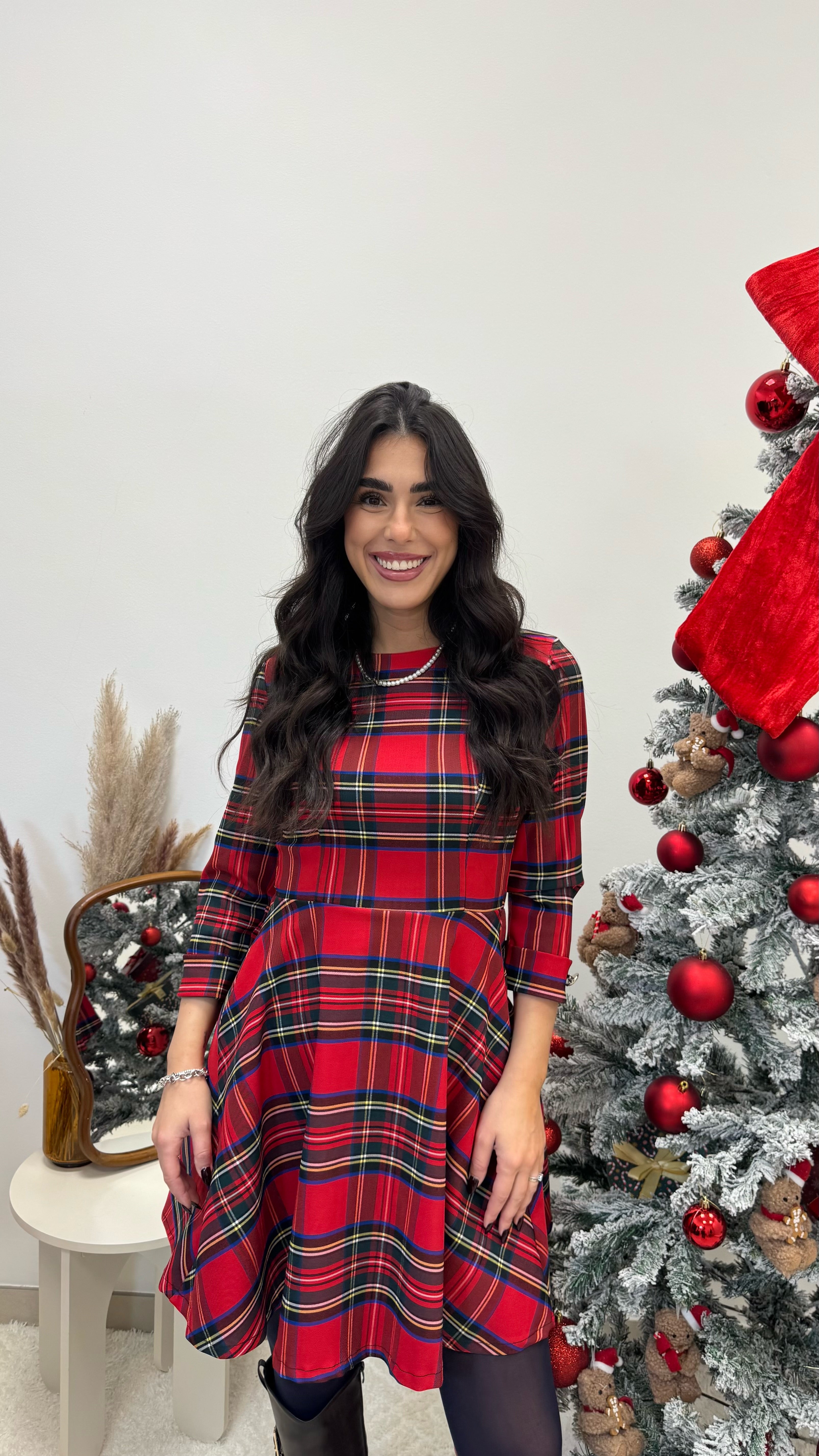 🎄 Abito Tartan Rosso