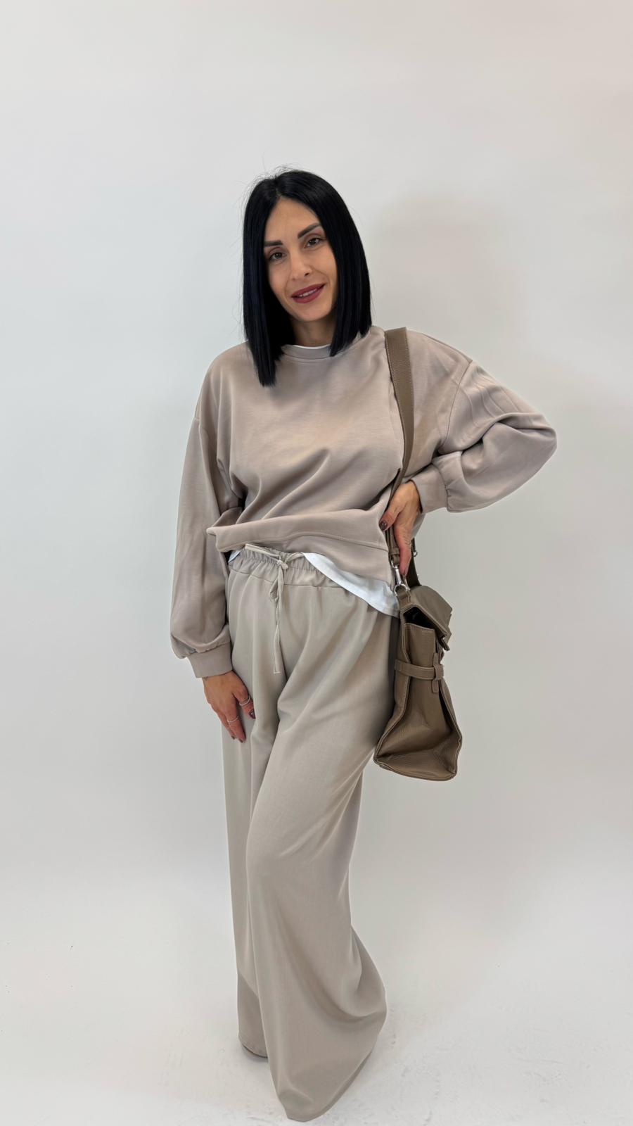 Jogger Tessuto Classico Tortora