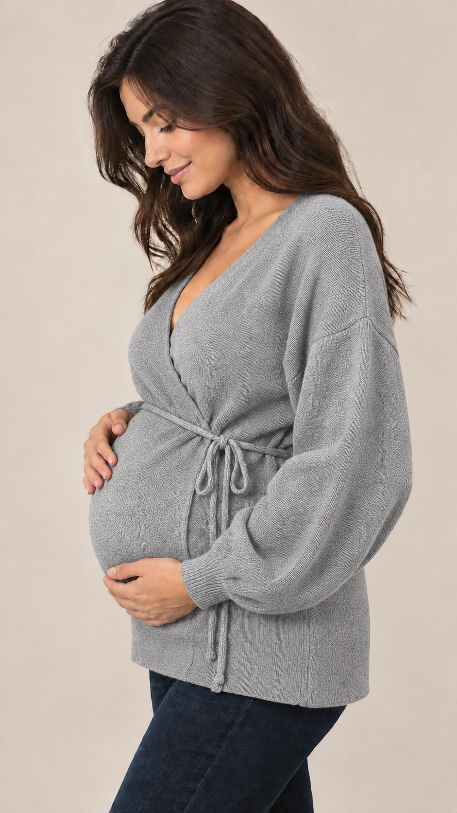 Cardigan Incrociatina Grigio Perla
