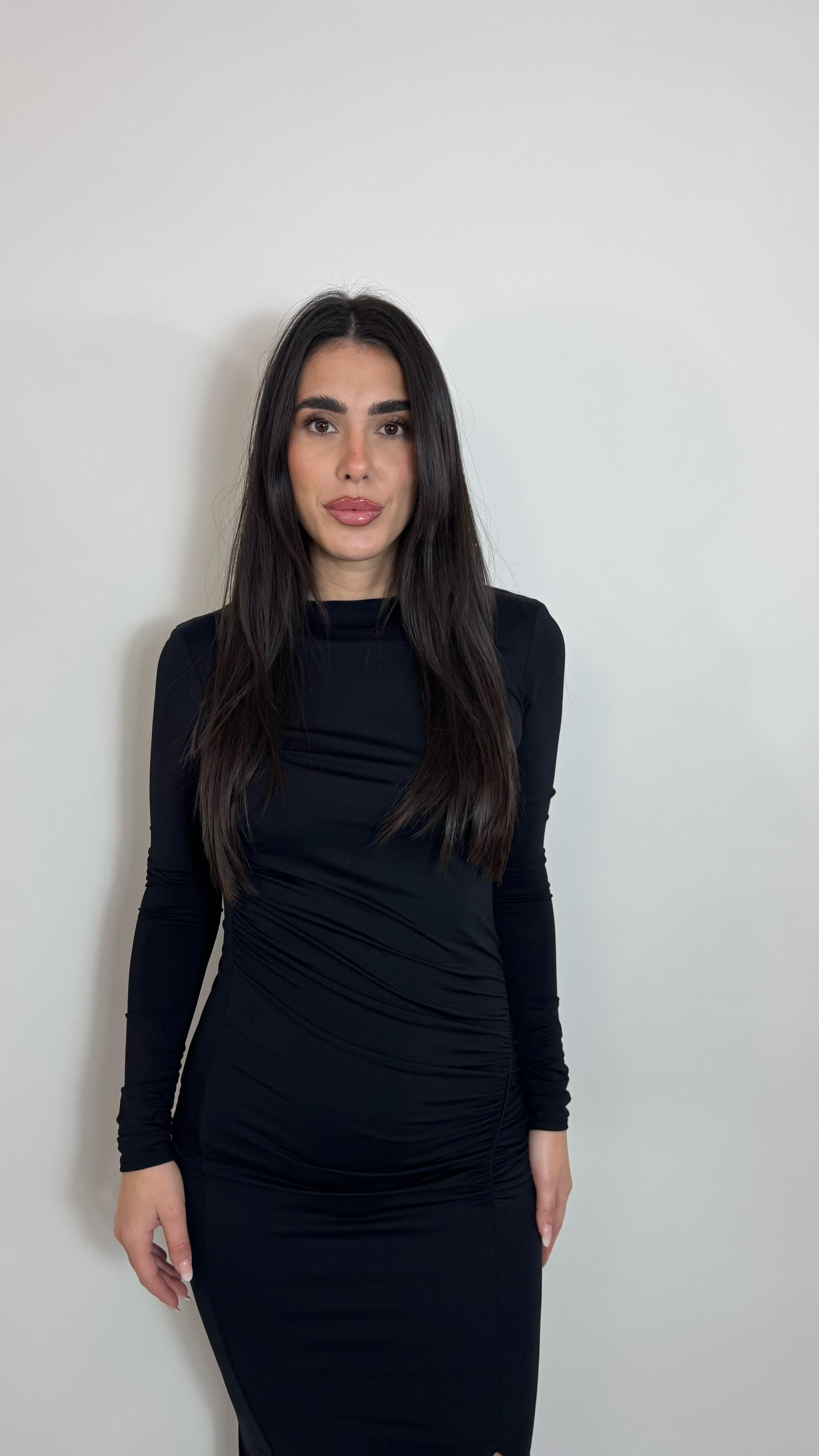 🥂Abito Draped Back Nero