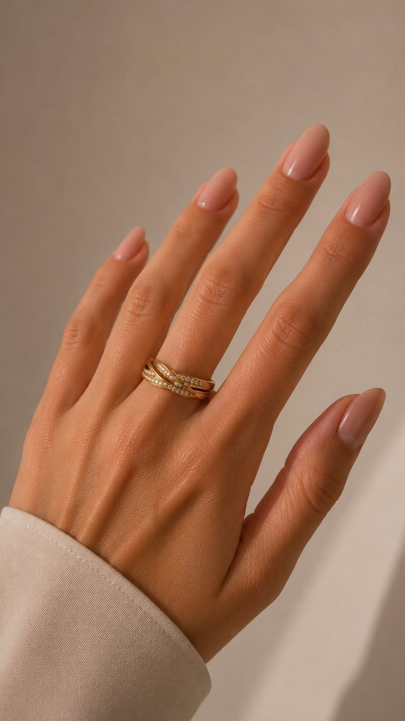 Anello Intrecciato Punti Luce Gold
