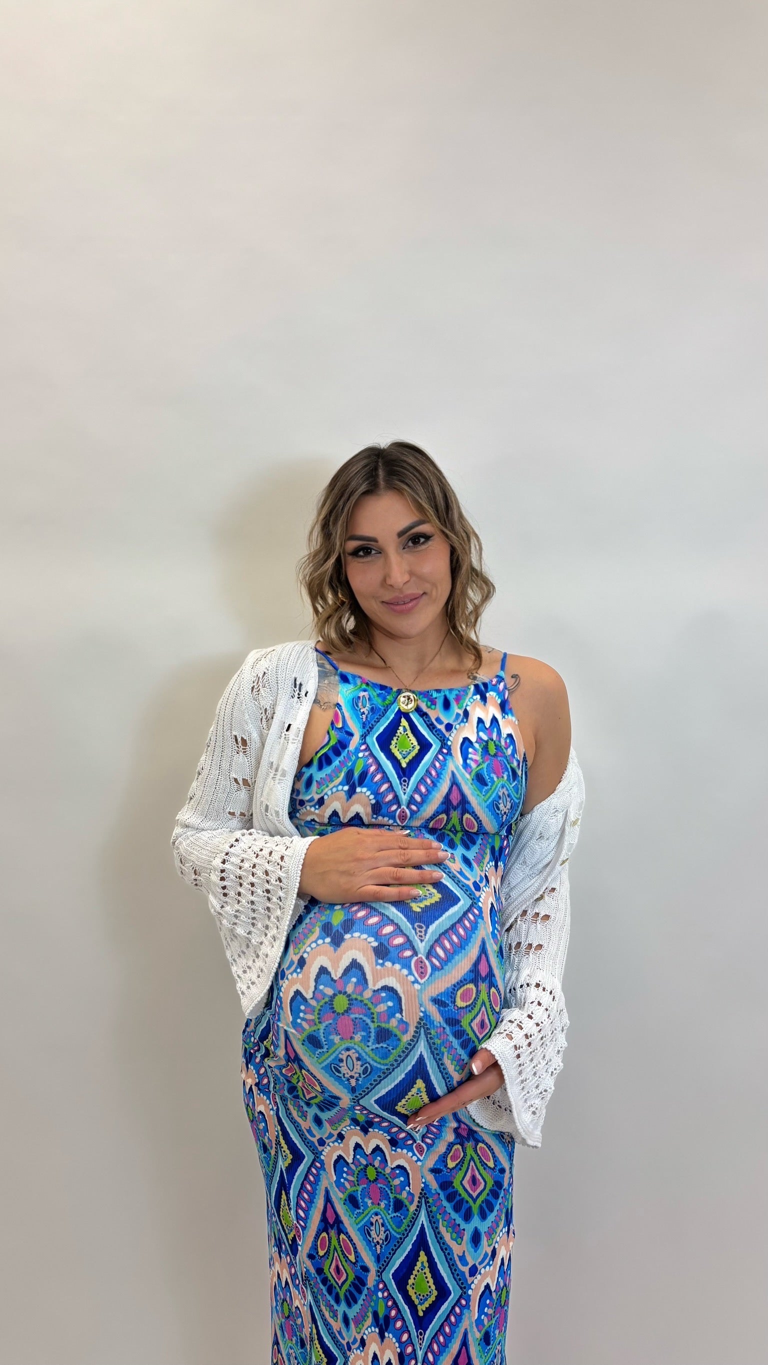 Abito Boho Stampa Blu