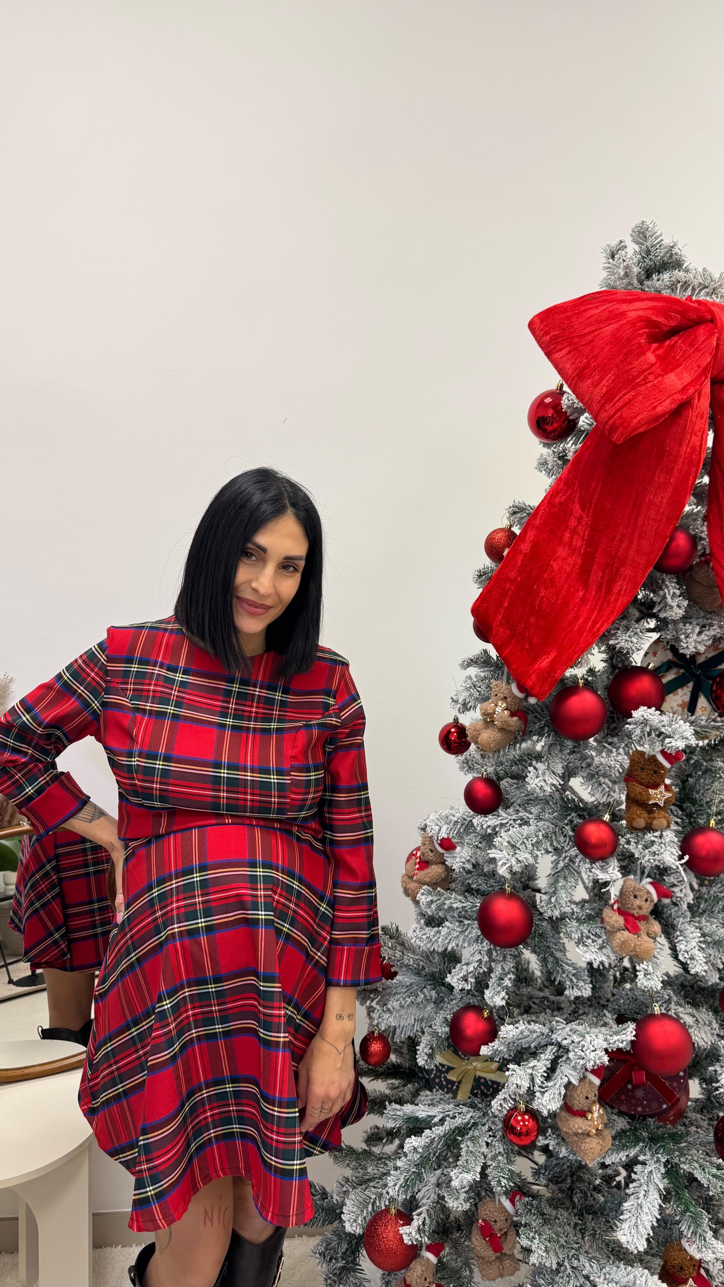 🎄 Abito Tartan Rosso