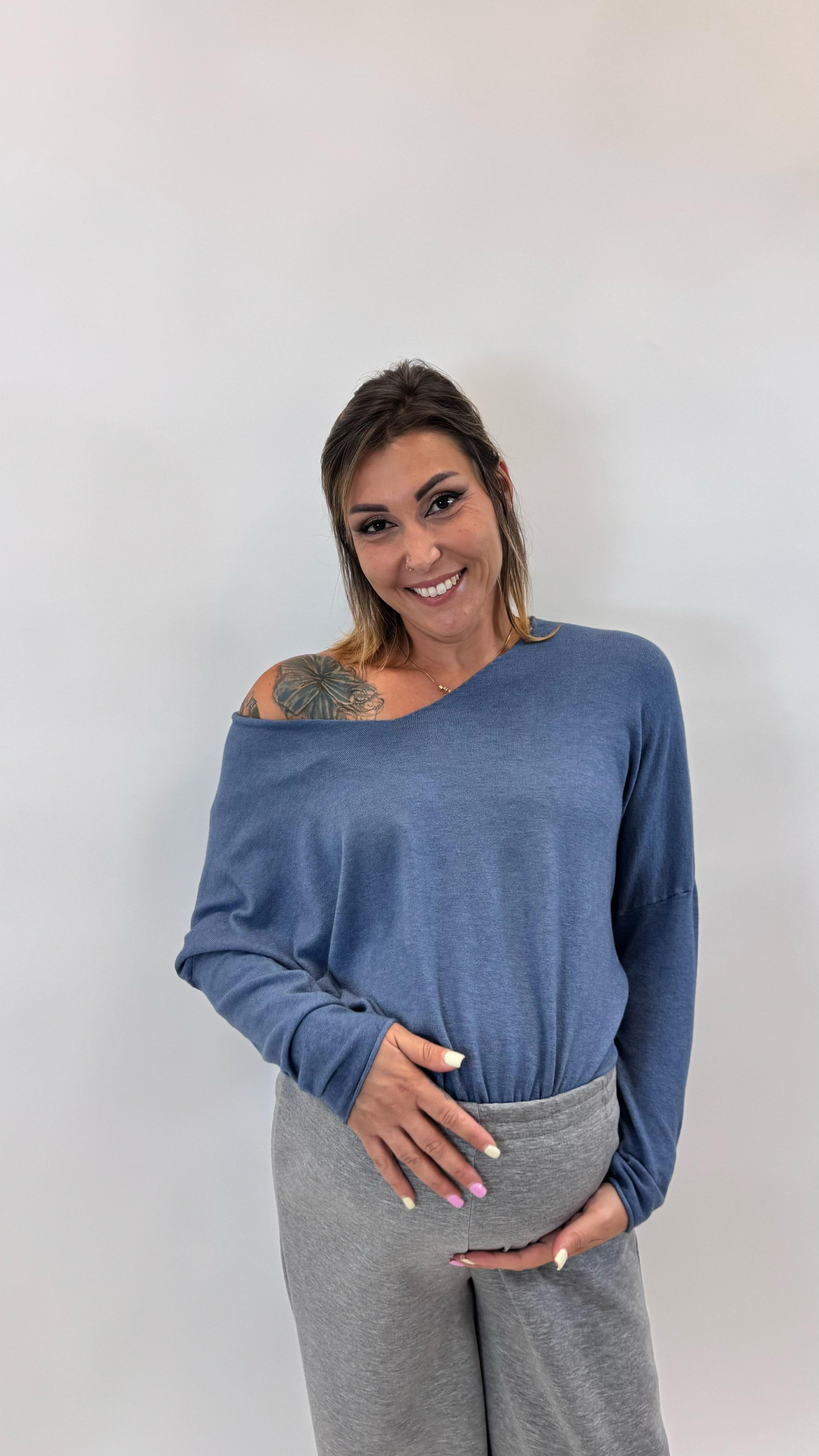Pull Be You Viscosa Azzurro Denim