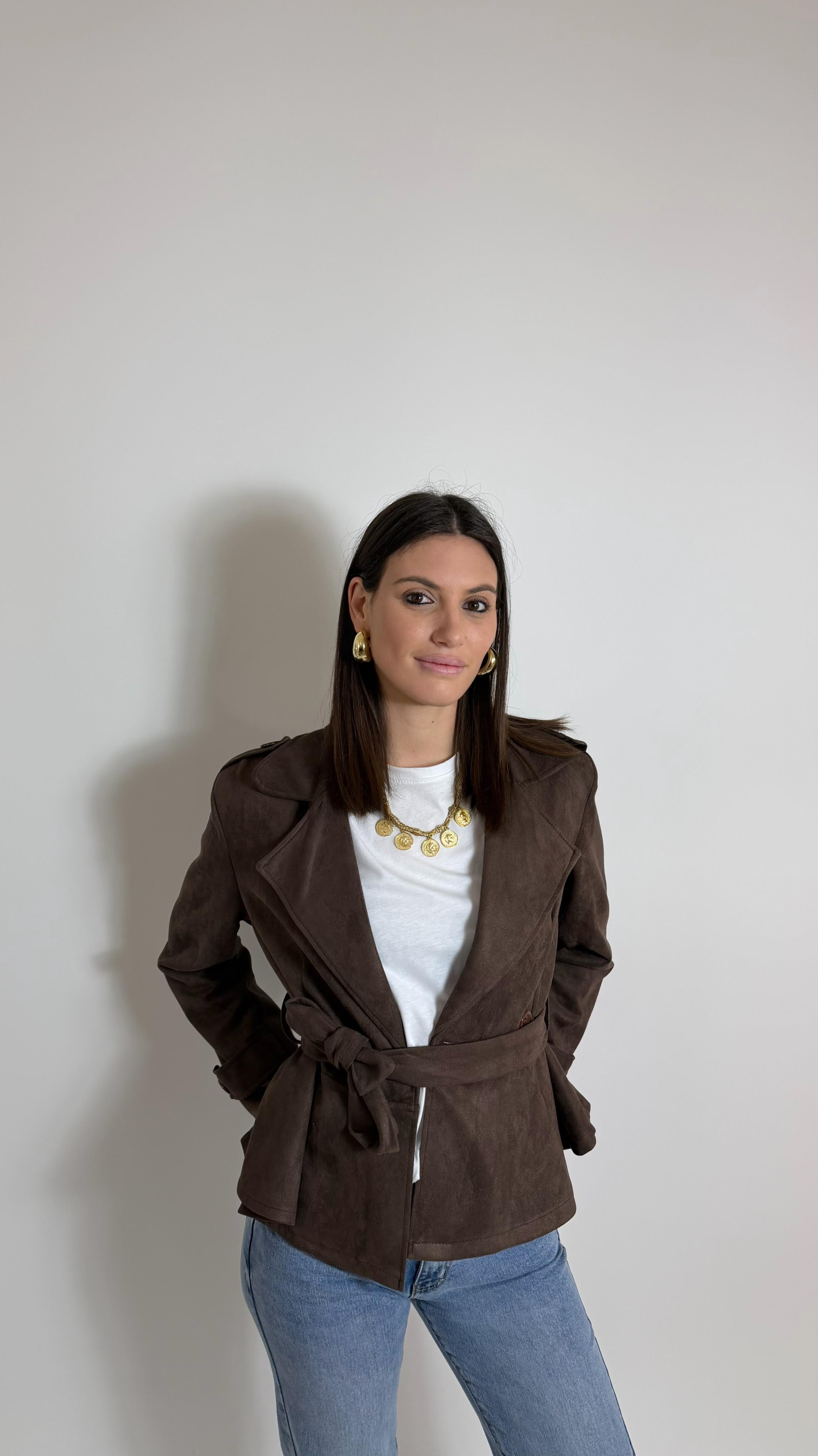 Mini Trench Eco-Suede Cacao