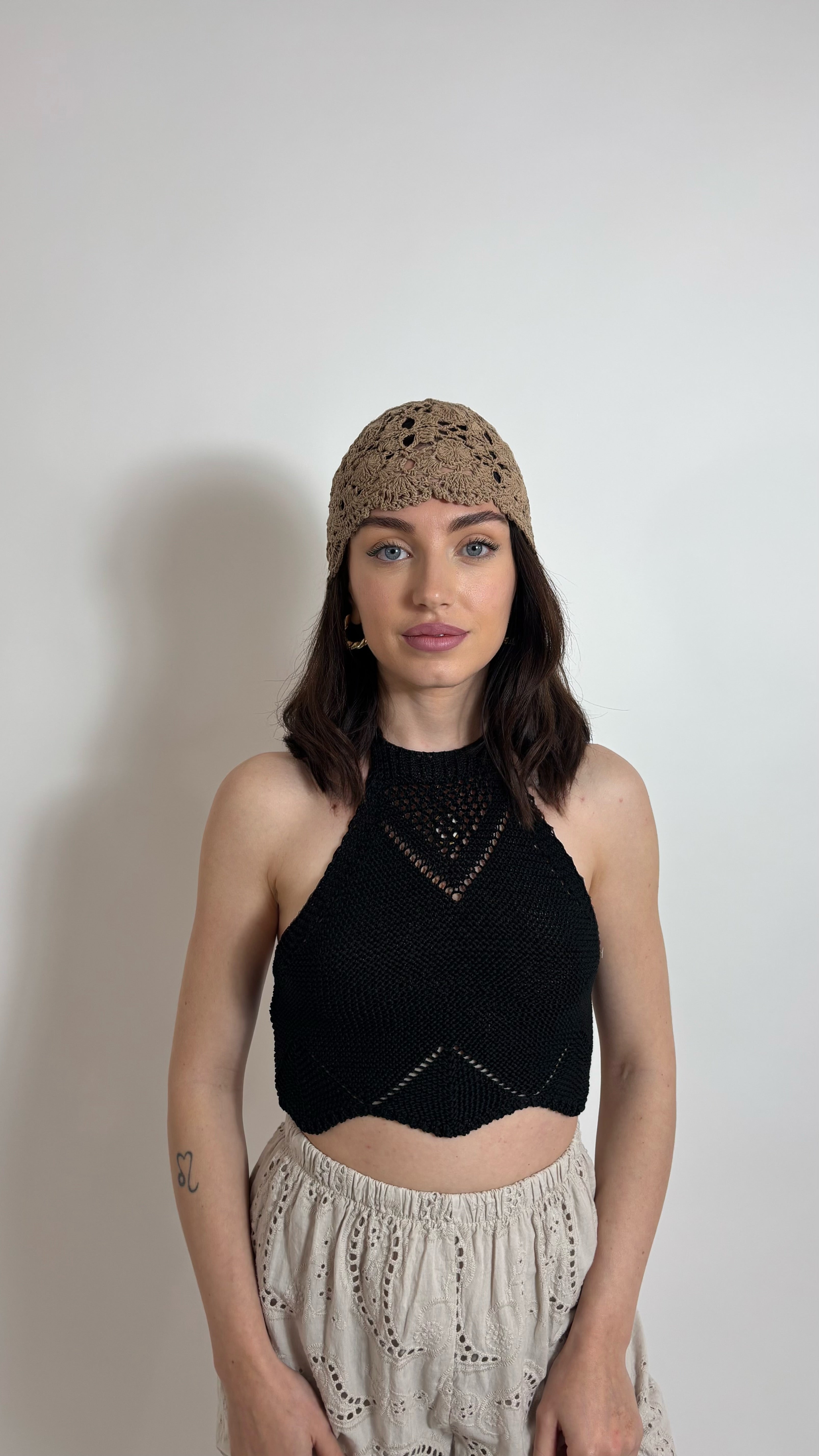 Top Crochet Panarea Nero