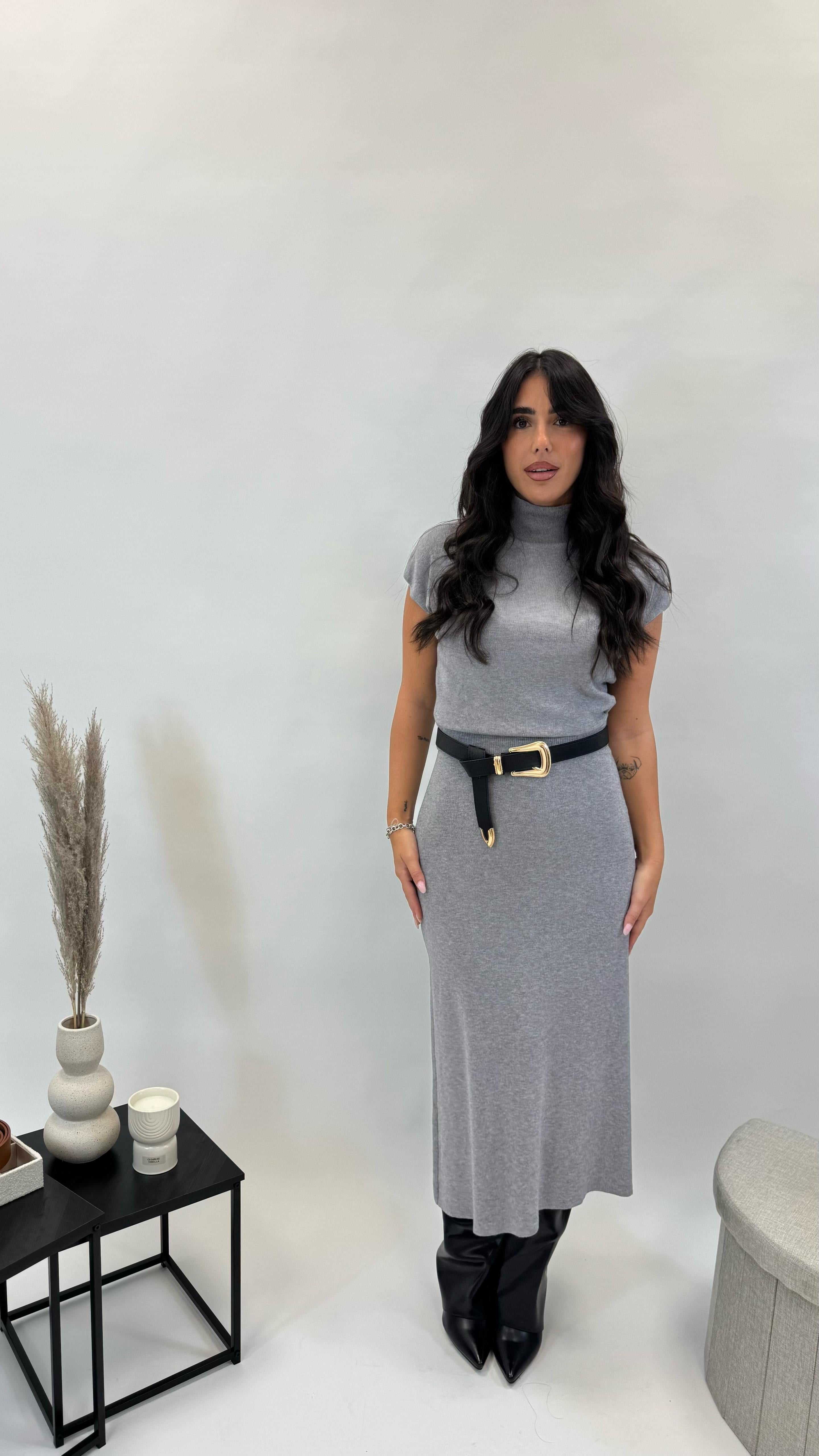 Set Longuette e Dolcevita Grigio Perla