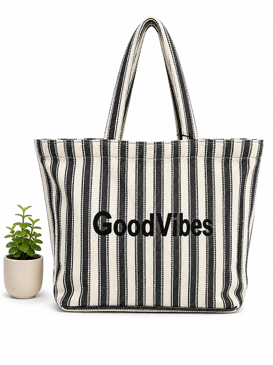 Shopping Bag Good Vibes Nera