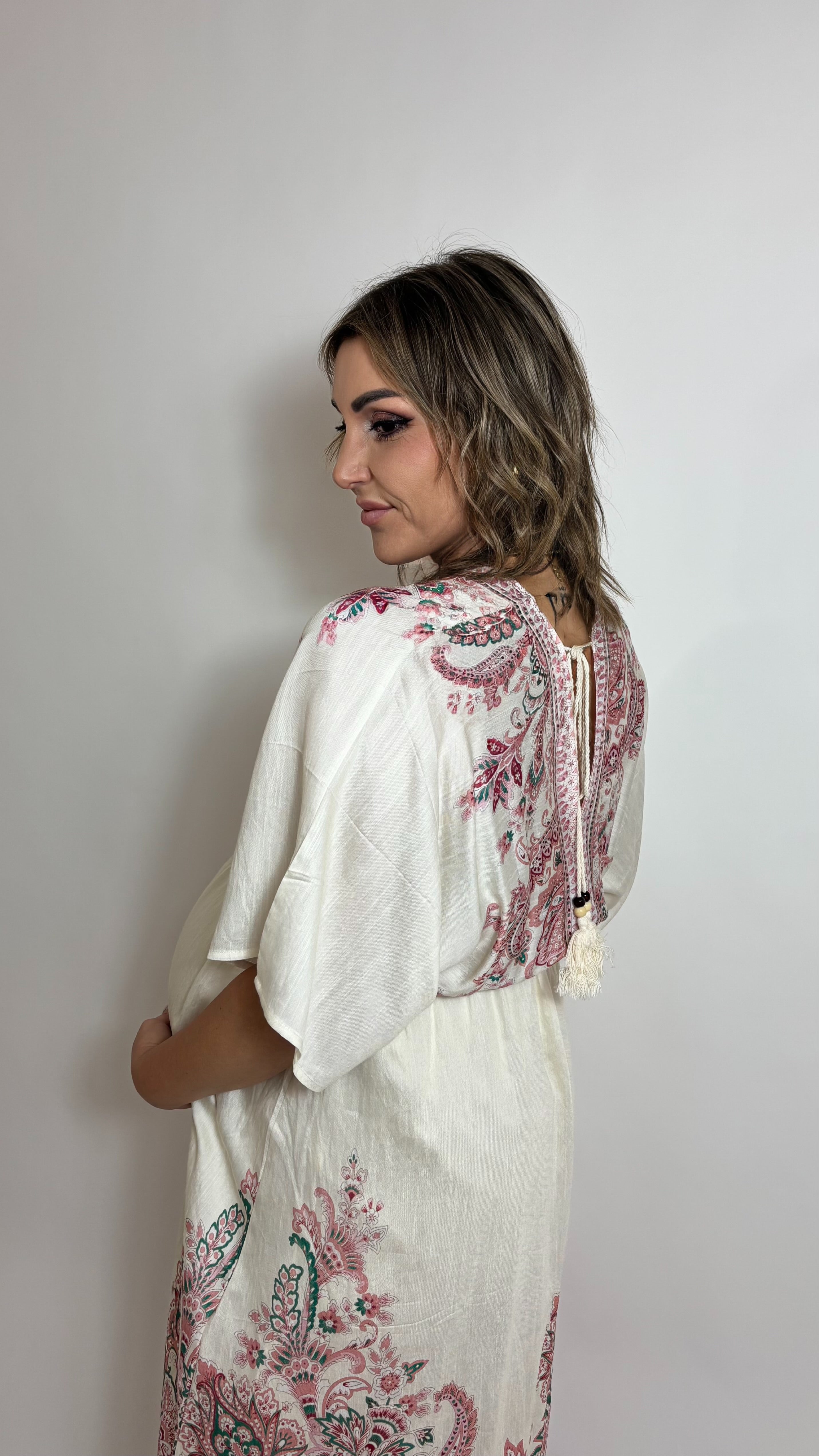 Abito Kashmir Kaftano Pink