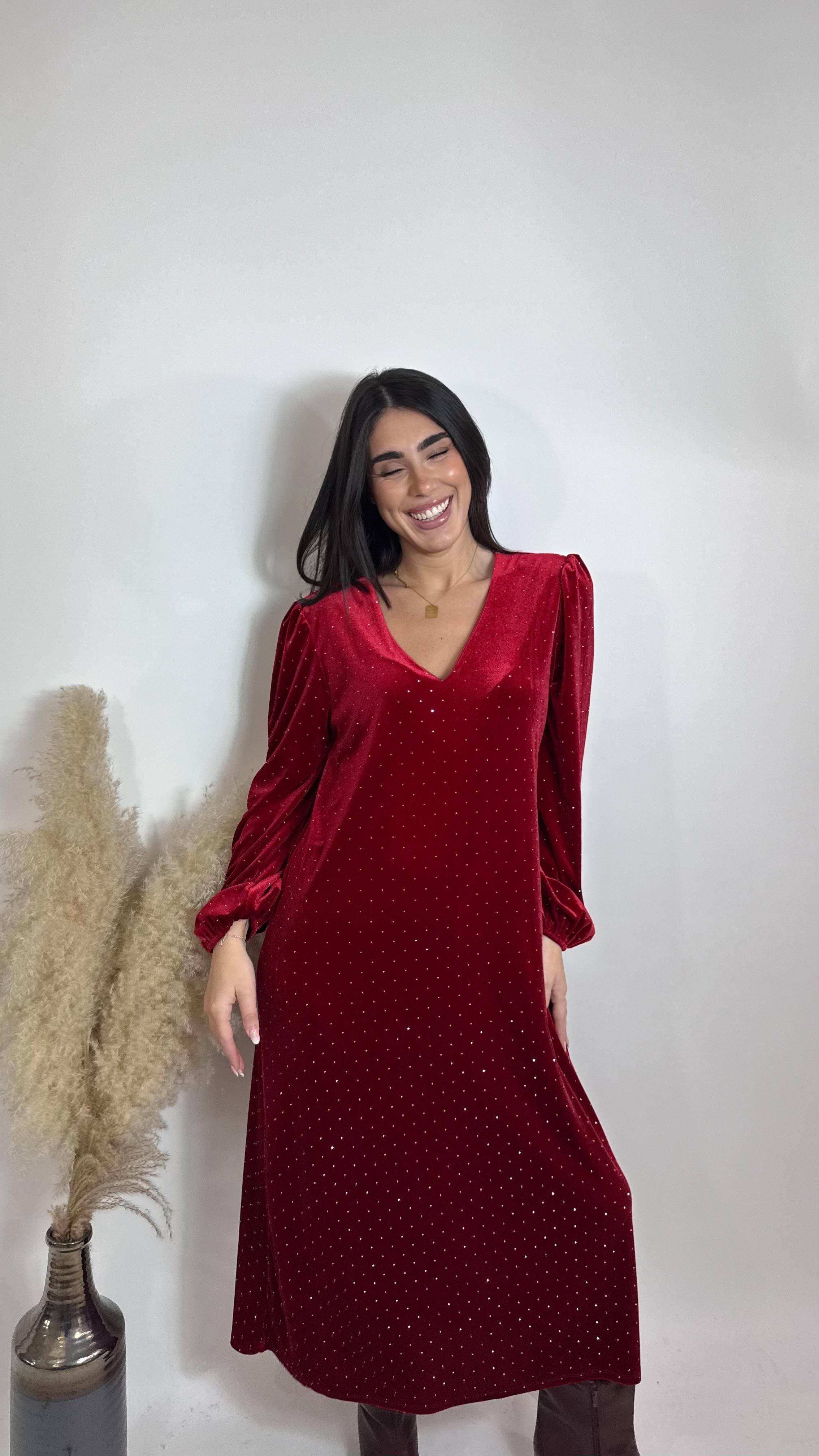 ✨Abito Velvet Sparkling Rosso