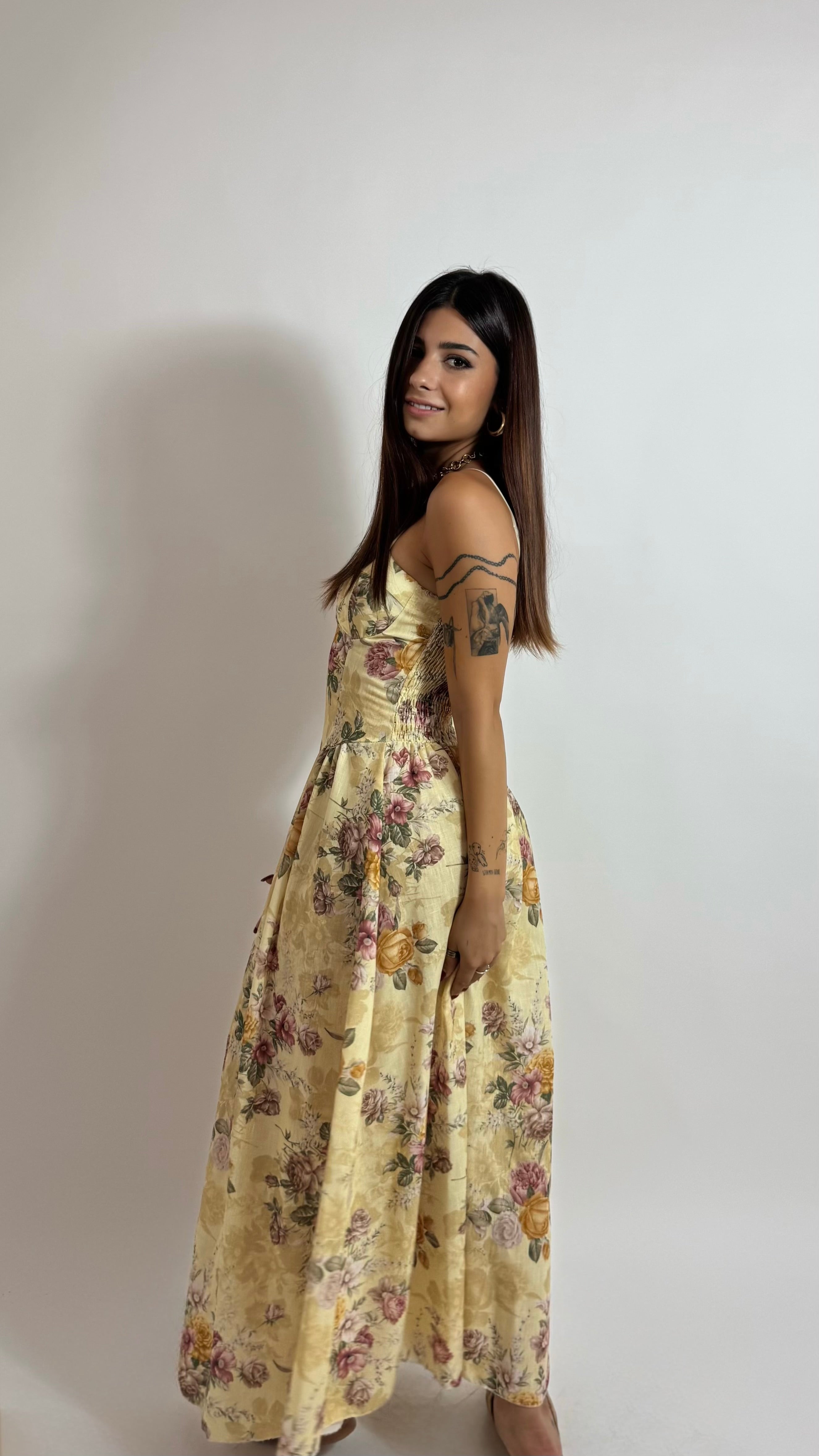 Abito Midi Garden Yellow