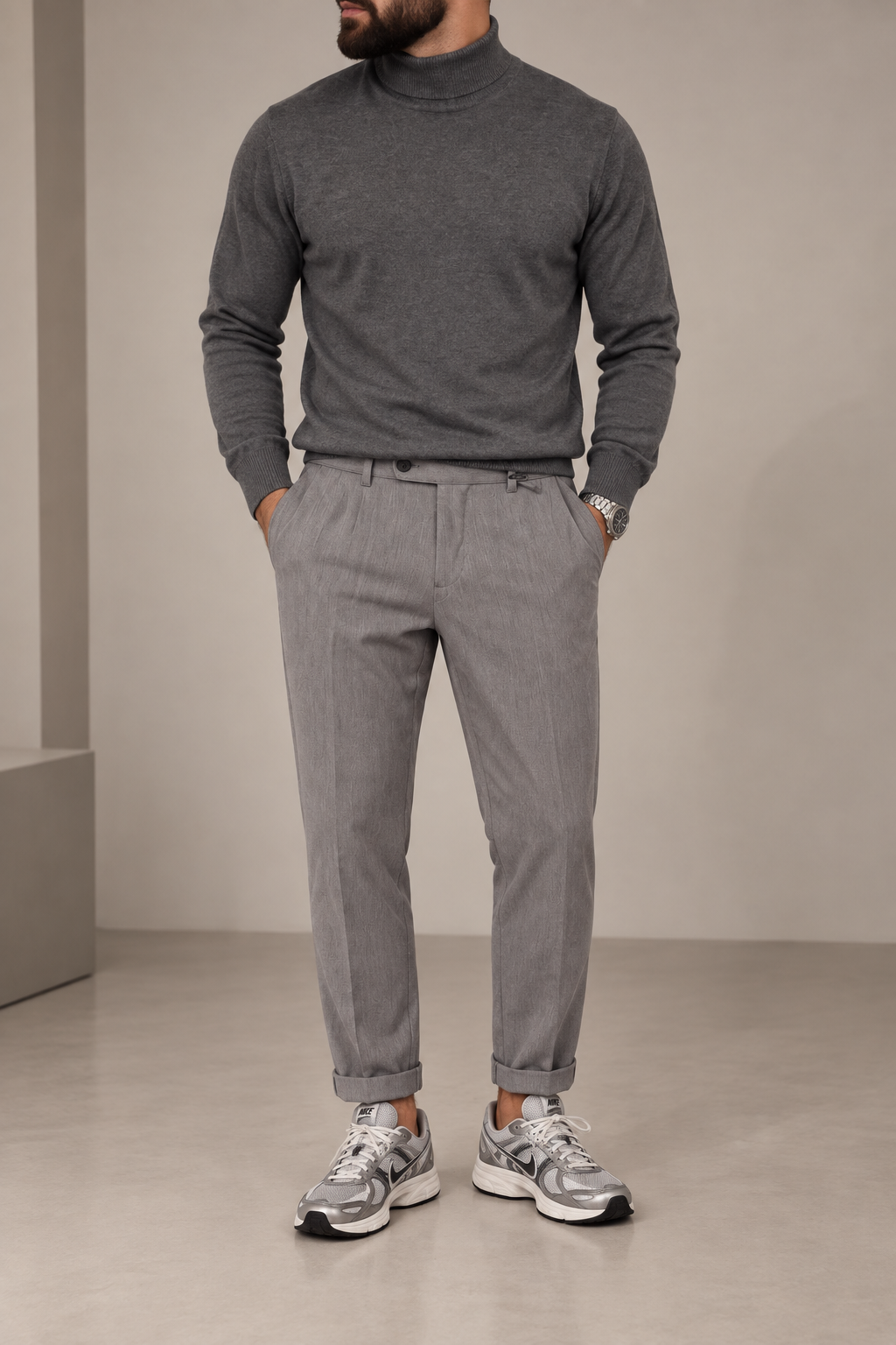 Pantalone Uomo Chino Essential Grigio