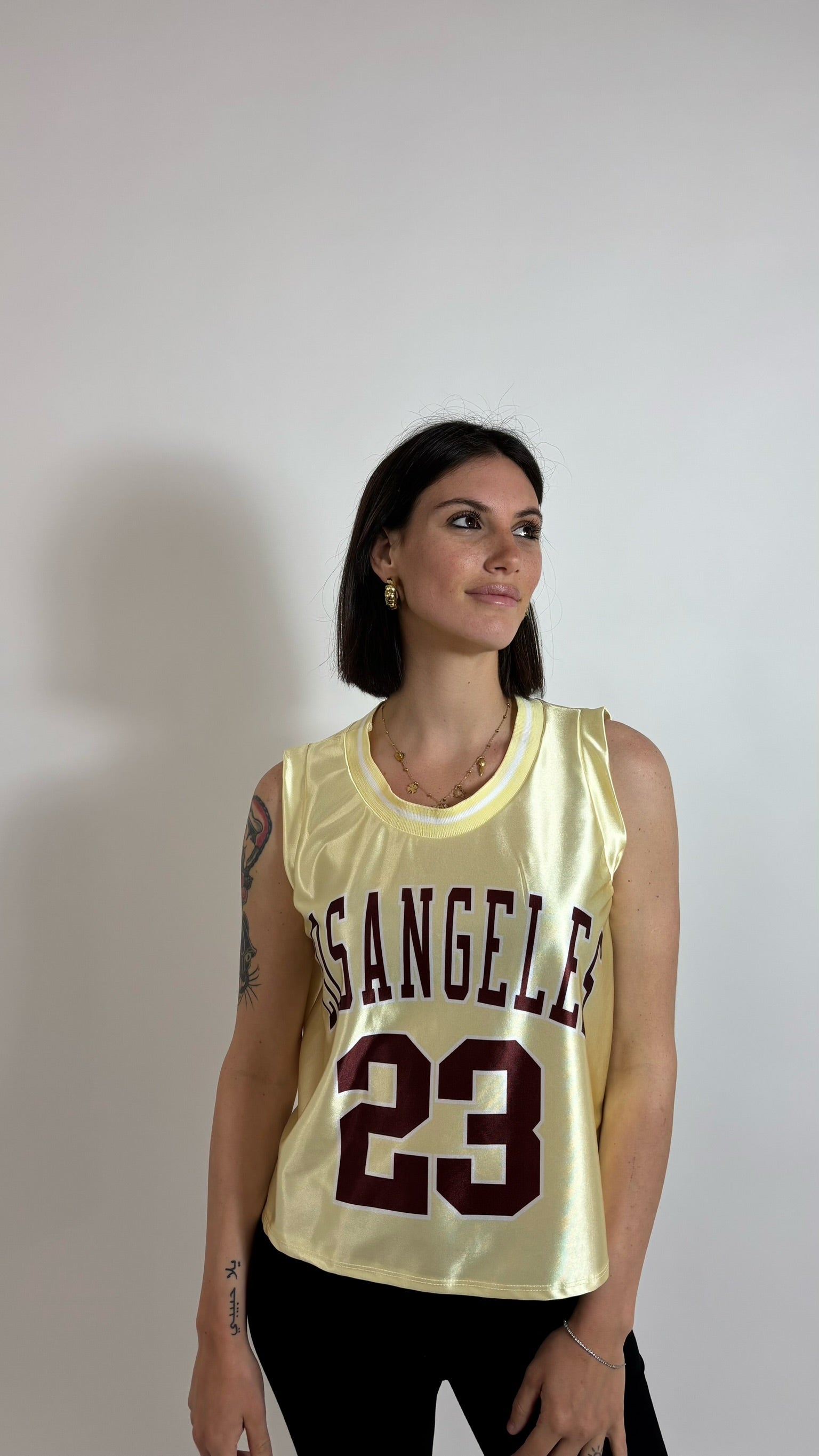 Canotta Basket Lace Light Yellow