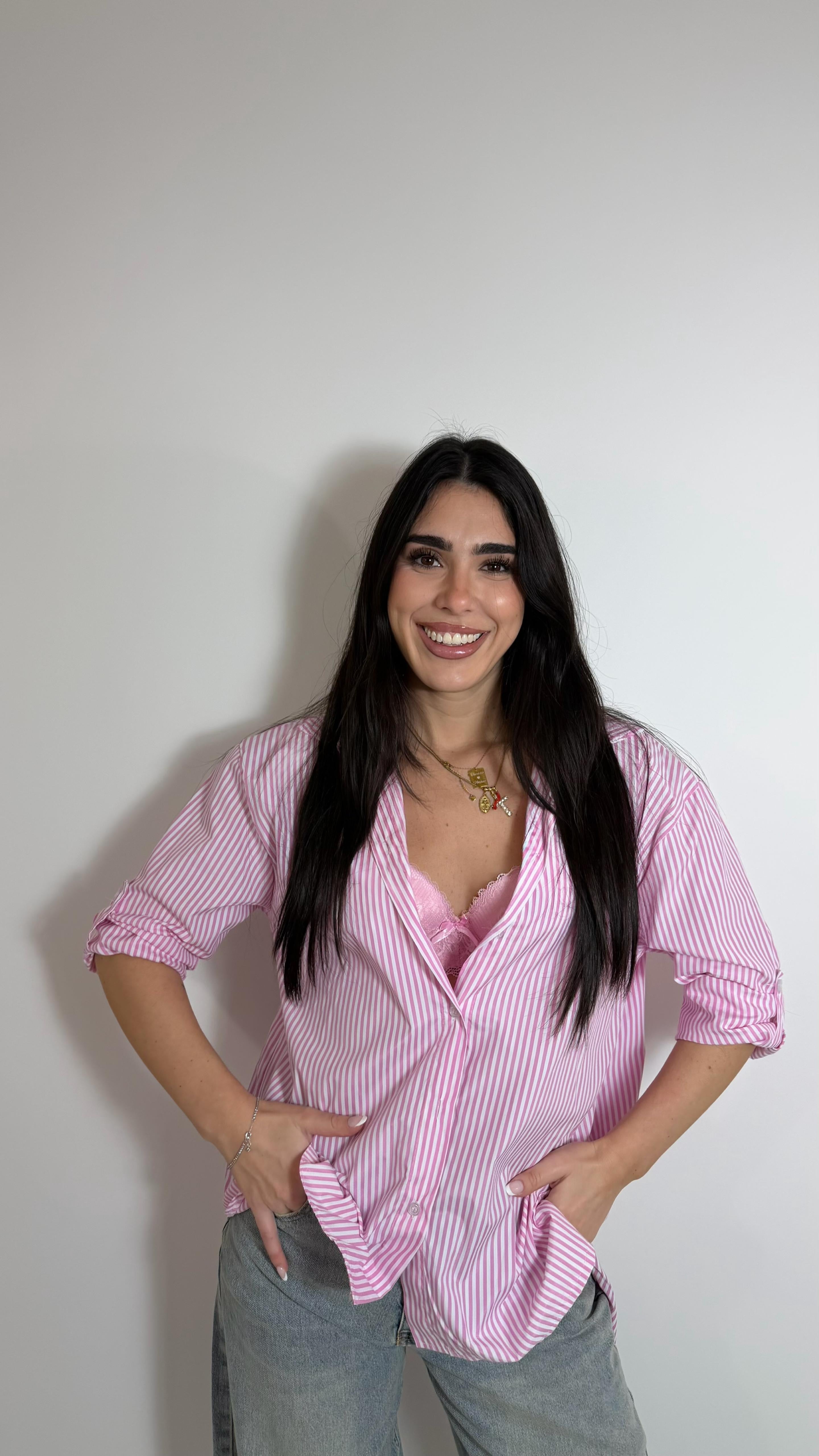 Camicia Oxford Hearts Rosa