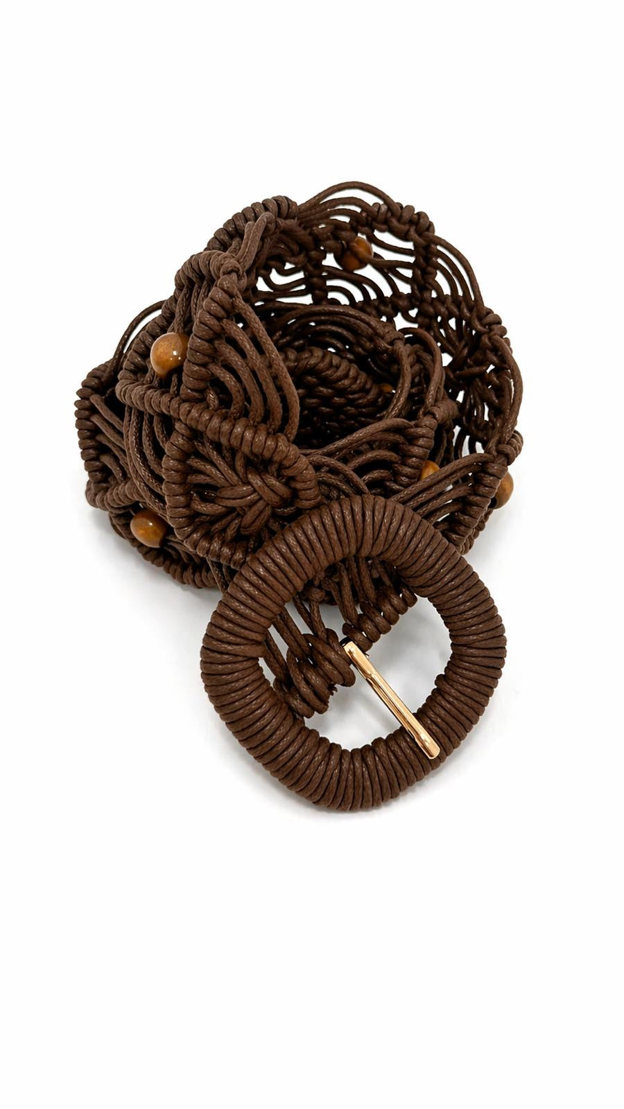 Cintura Macramè e Perline Choco